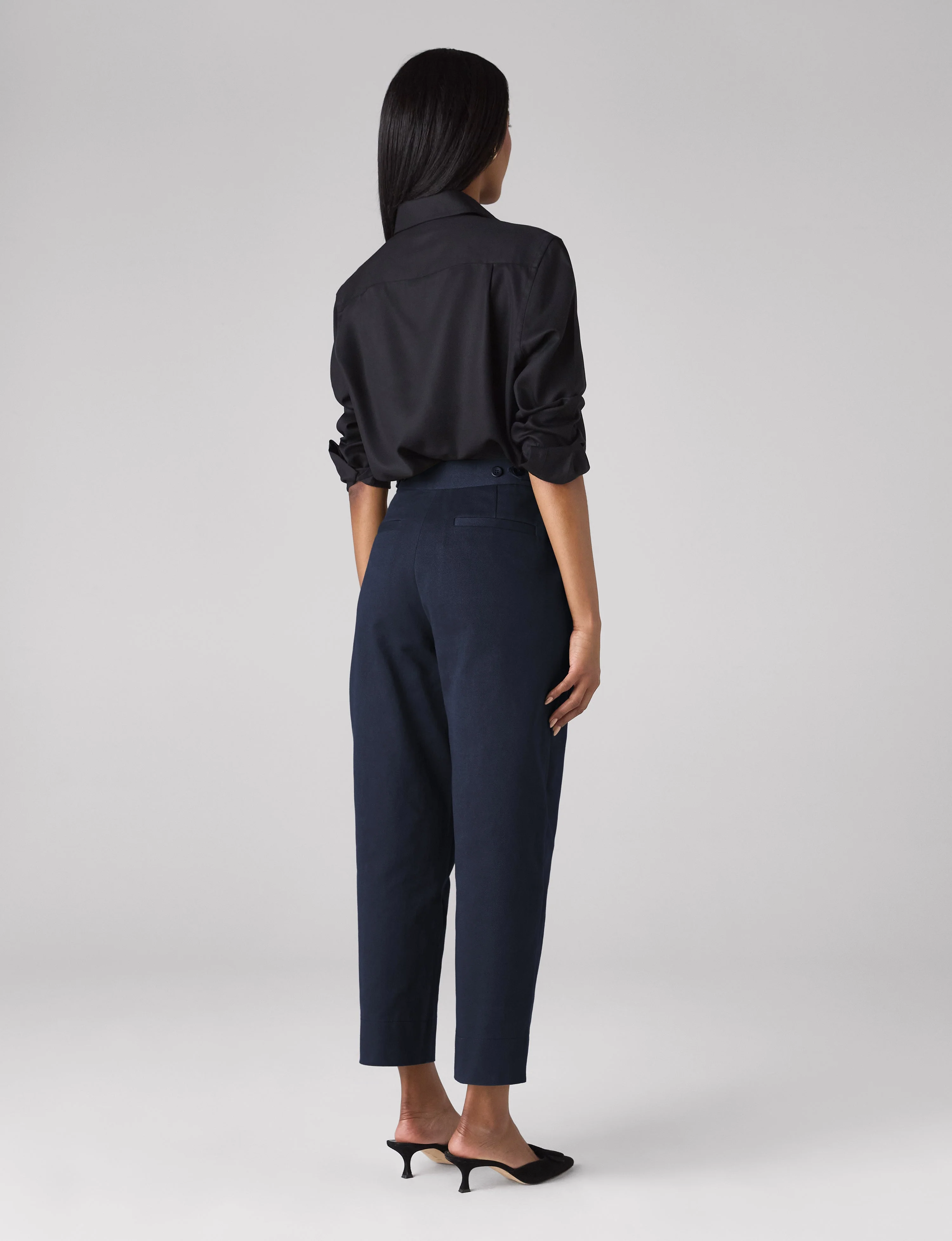 Chartwell Trouser: Cotton Twill, Navy Blue - With Nothing Underneath