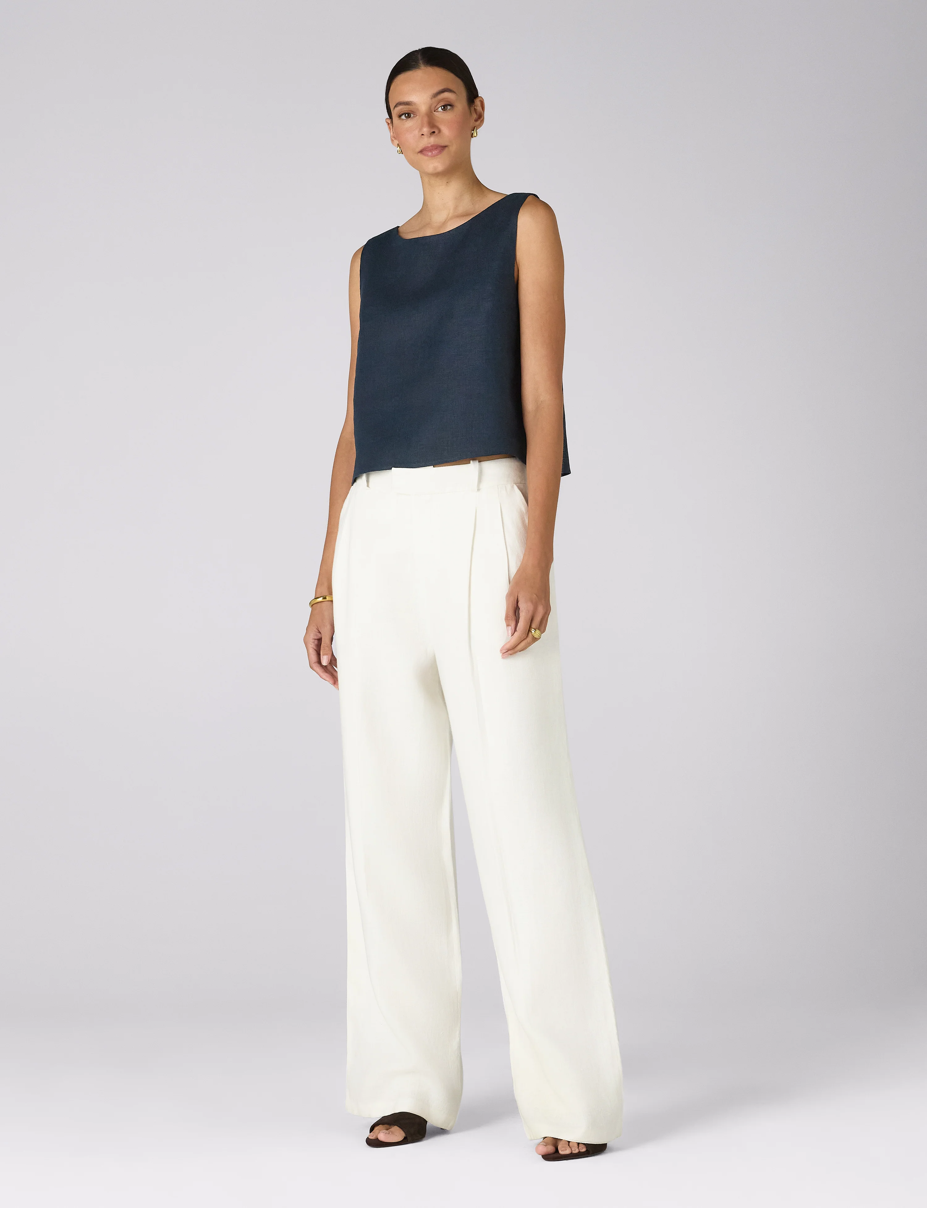 Rampling Trouser: Linen, Ivory - With Nothing Underneath