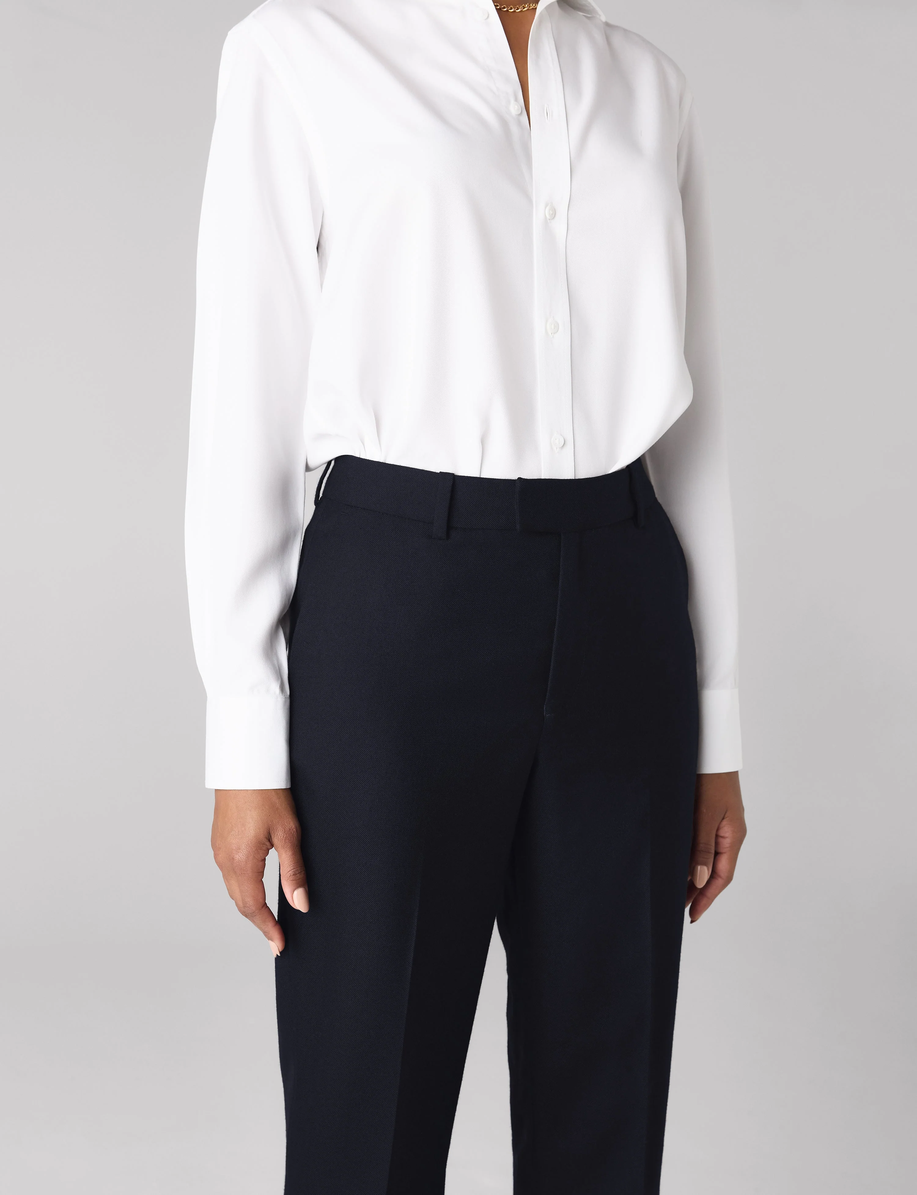 Regent Cigarette Trouser: Wool, Navy - With Nothing Underneath