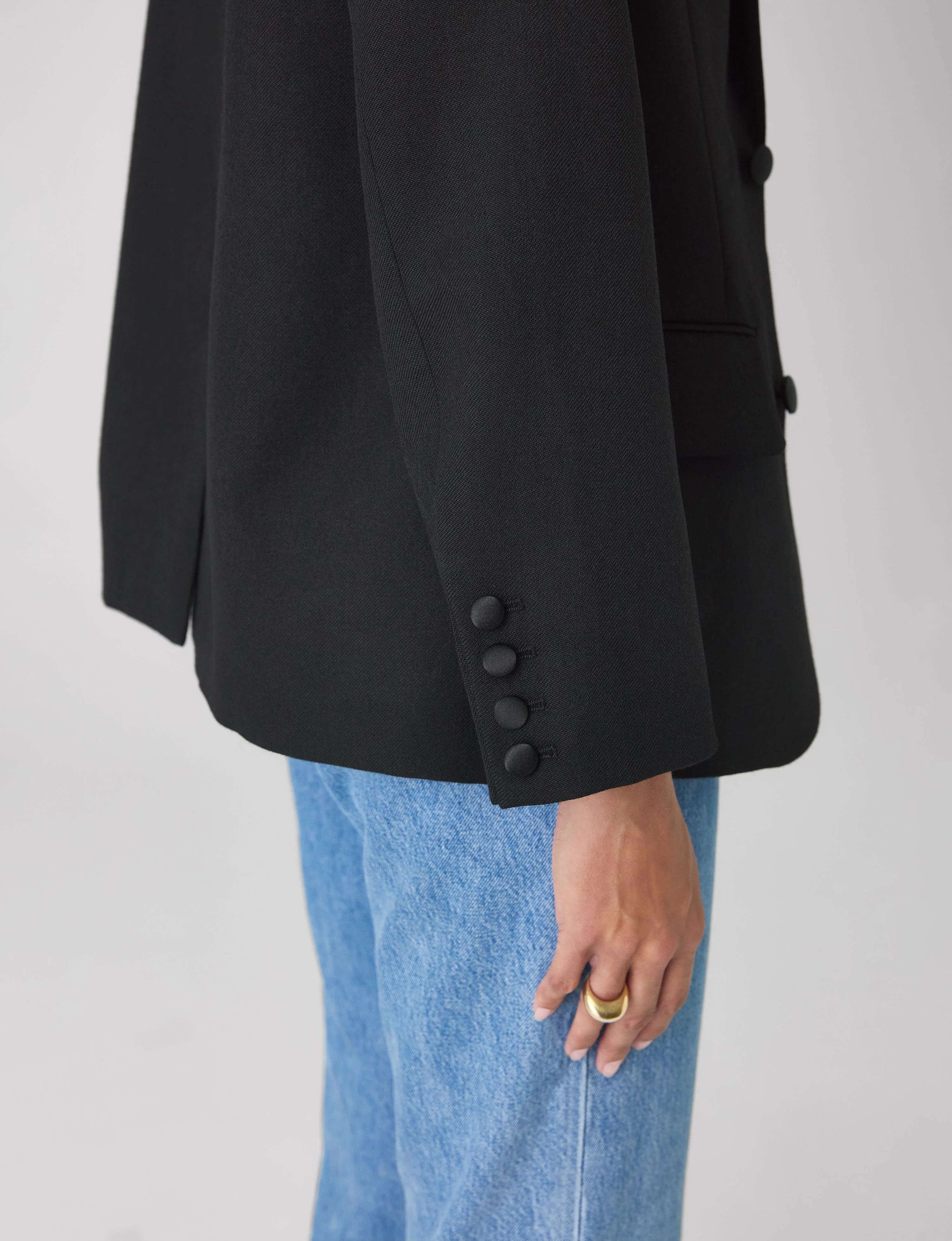 Hutton Tuxedo: Wool, Black - With Nothing Underneath