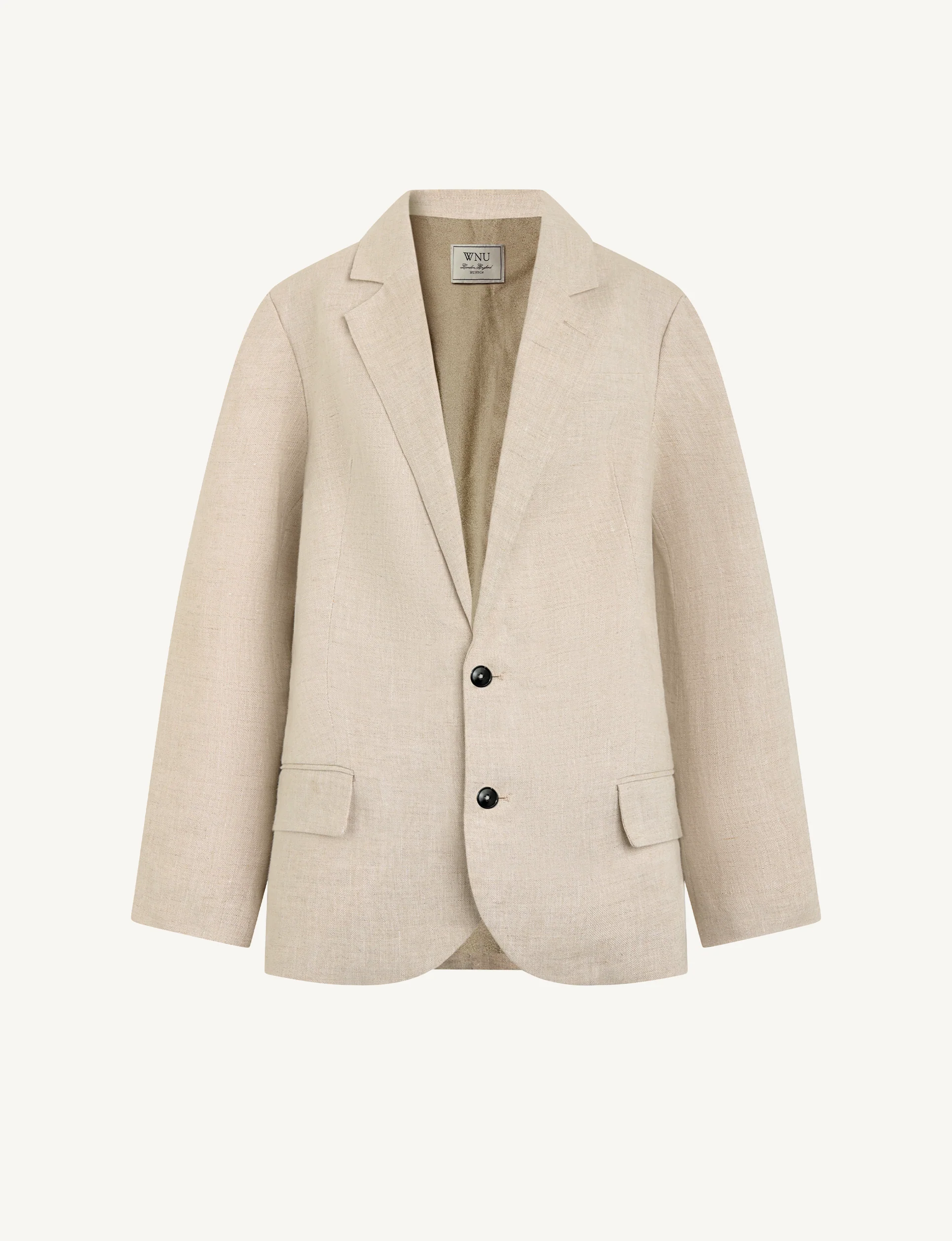 Hutton Blazer: Linen, Oatmeal - With Nothing Underneath