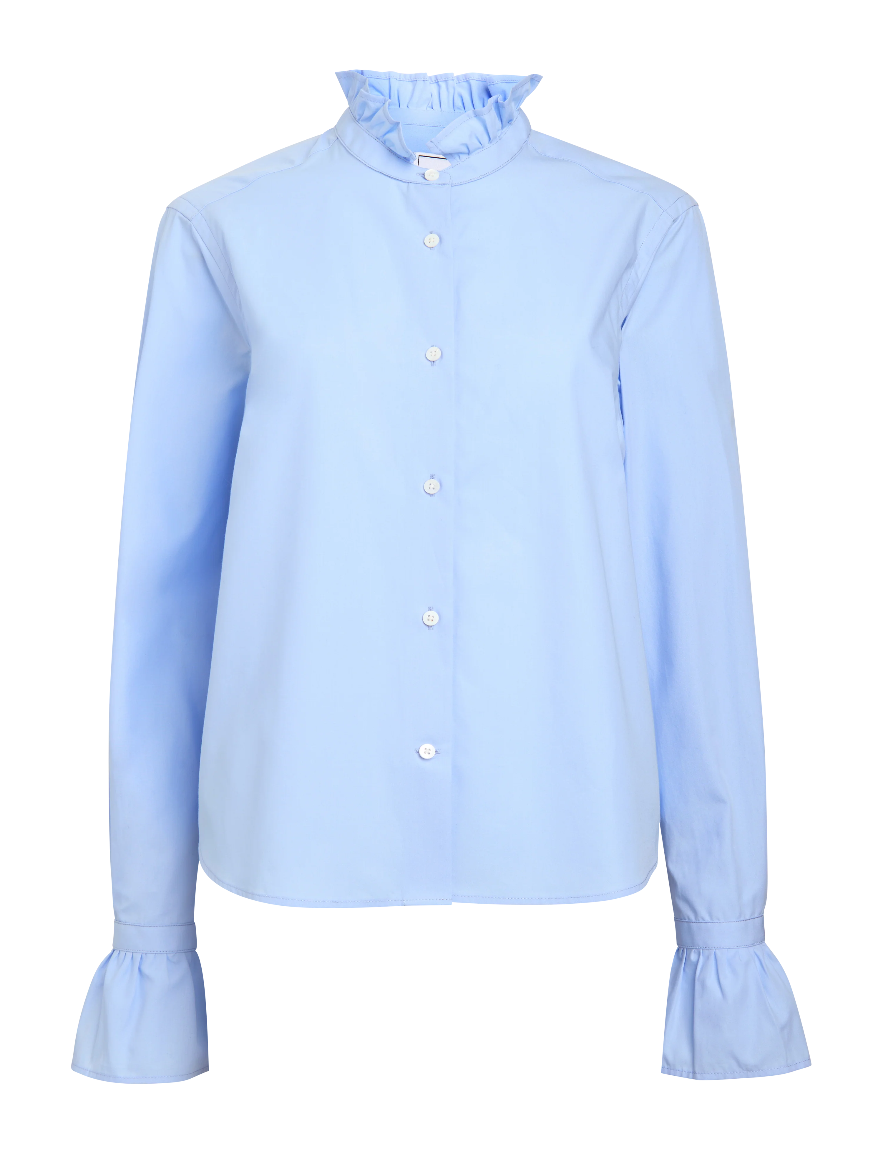 Kew Blouse: Fine Poplin, Sky Blue - With Nothing Underneath