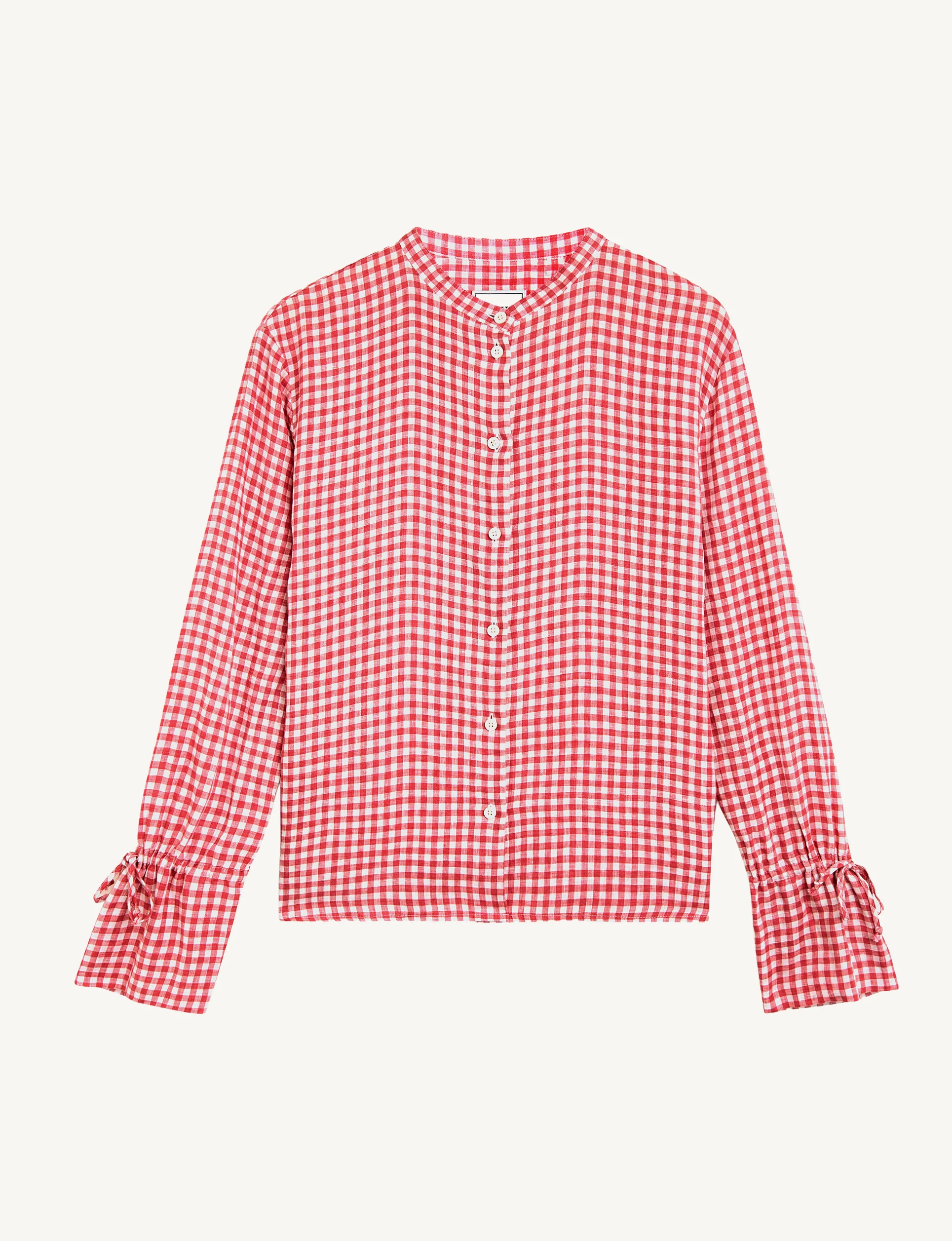 Rye Blouse: Linen, Post Box Red Gingham - With Nothing Underneath