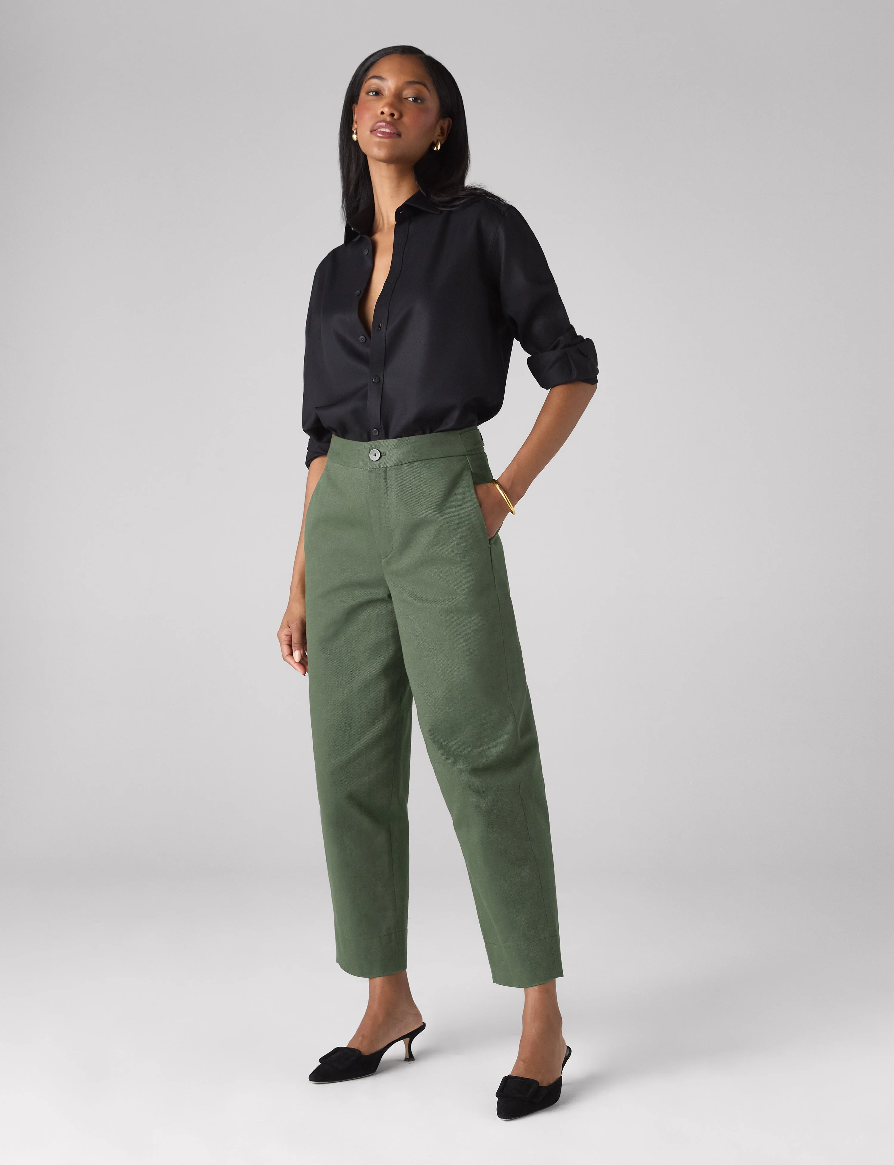 Chartwell Trouser: Cotton Twill, Khaki - With Nothing Underneath