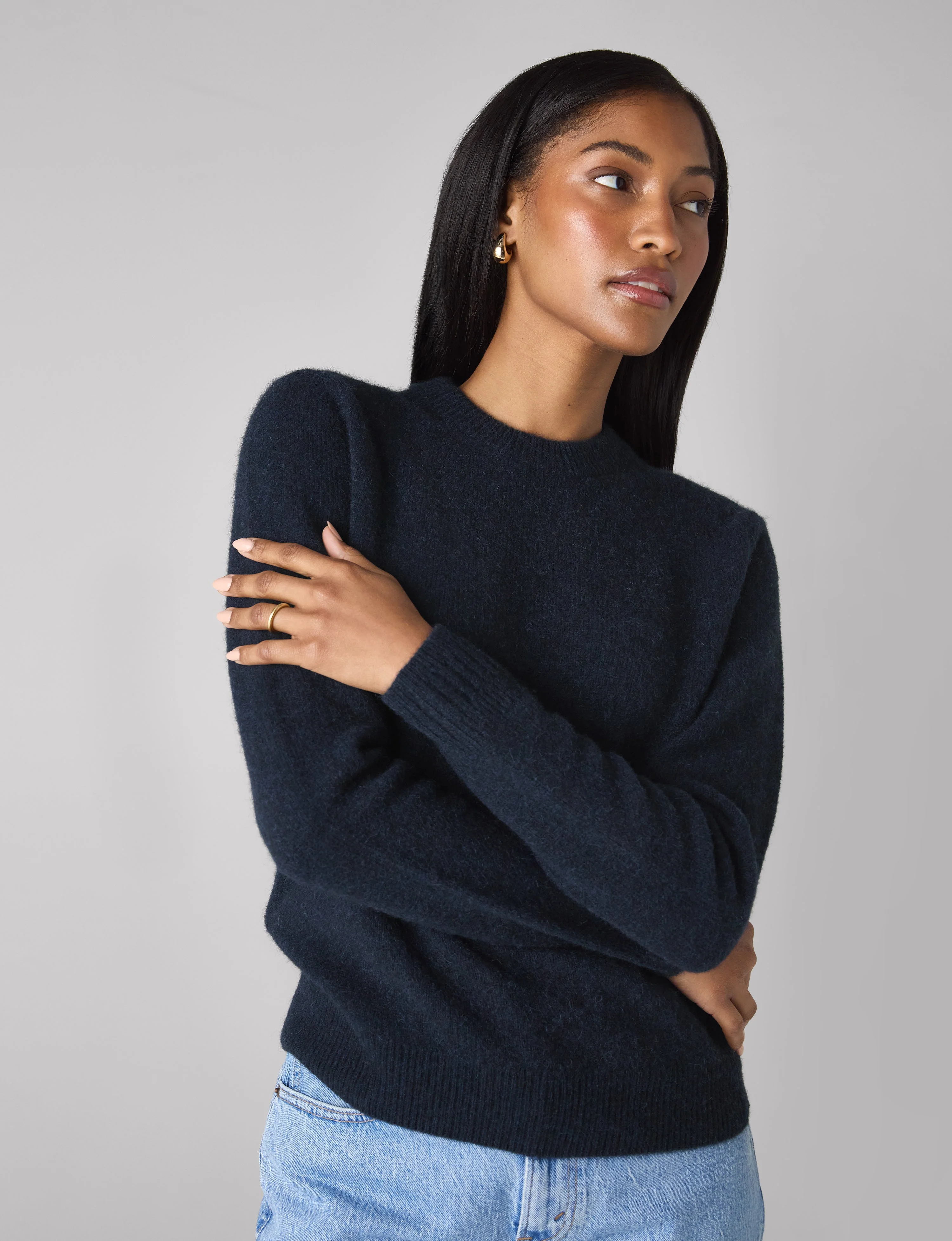 Mull Crew: Yak Wool, Navy Blue - With Nothing Underneath