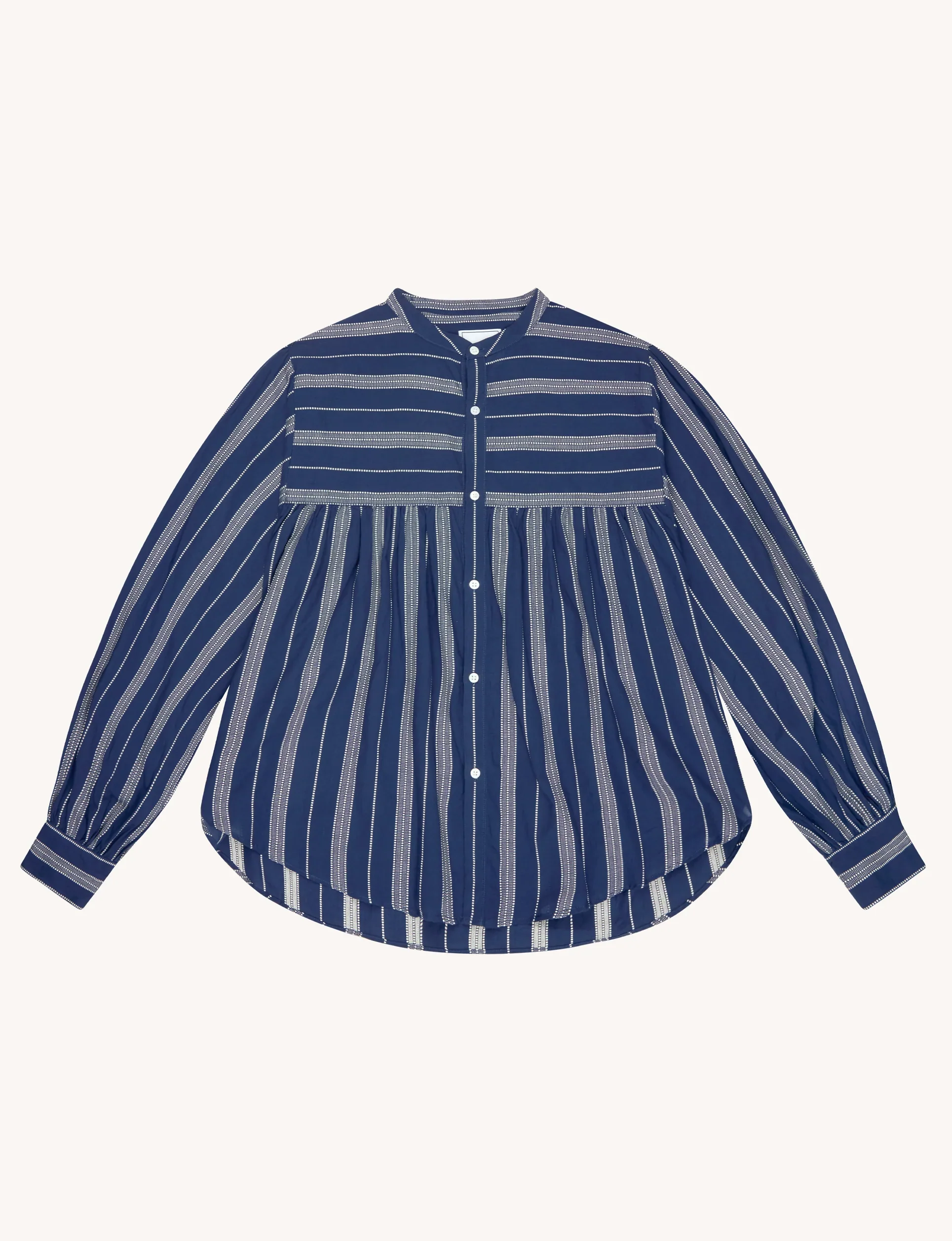 Daphne: Cotton Voile, Navy and White Stripe - With Nothing Underneath
