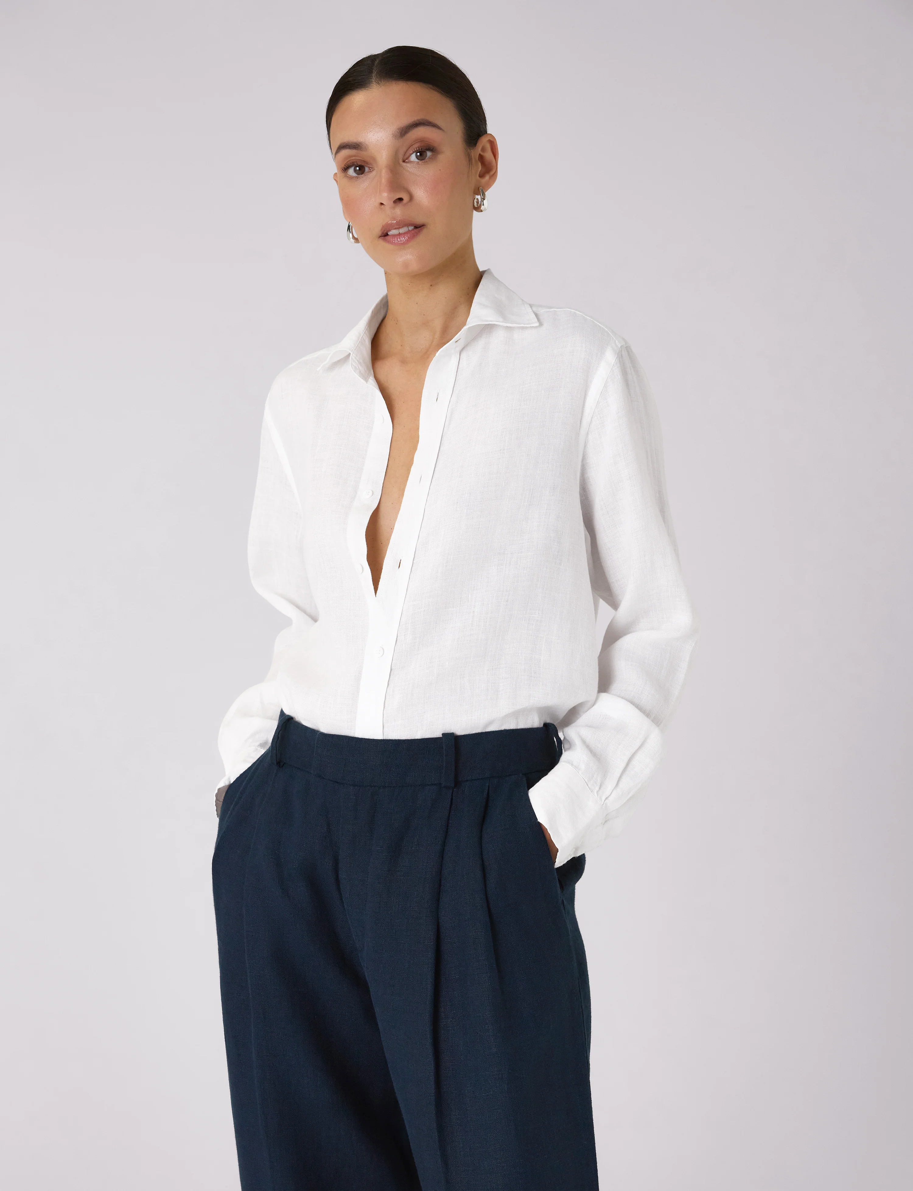 The Boyfriend: Linen, White - With Nothing Underneath