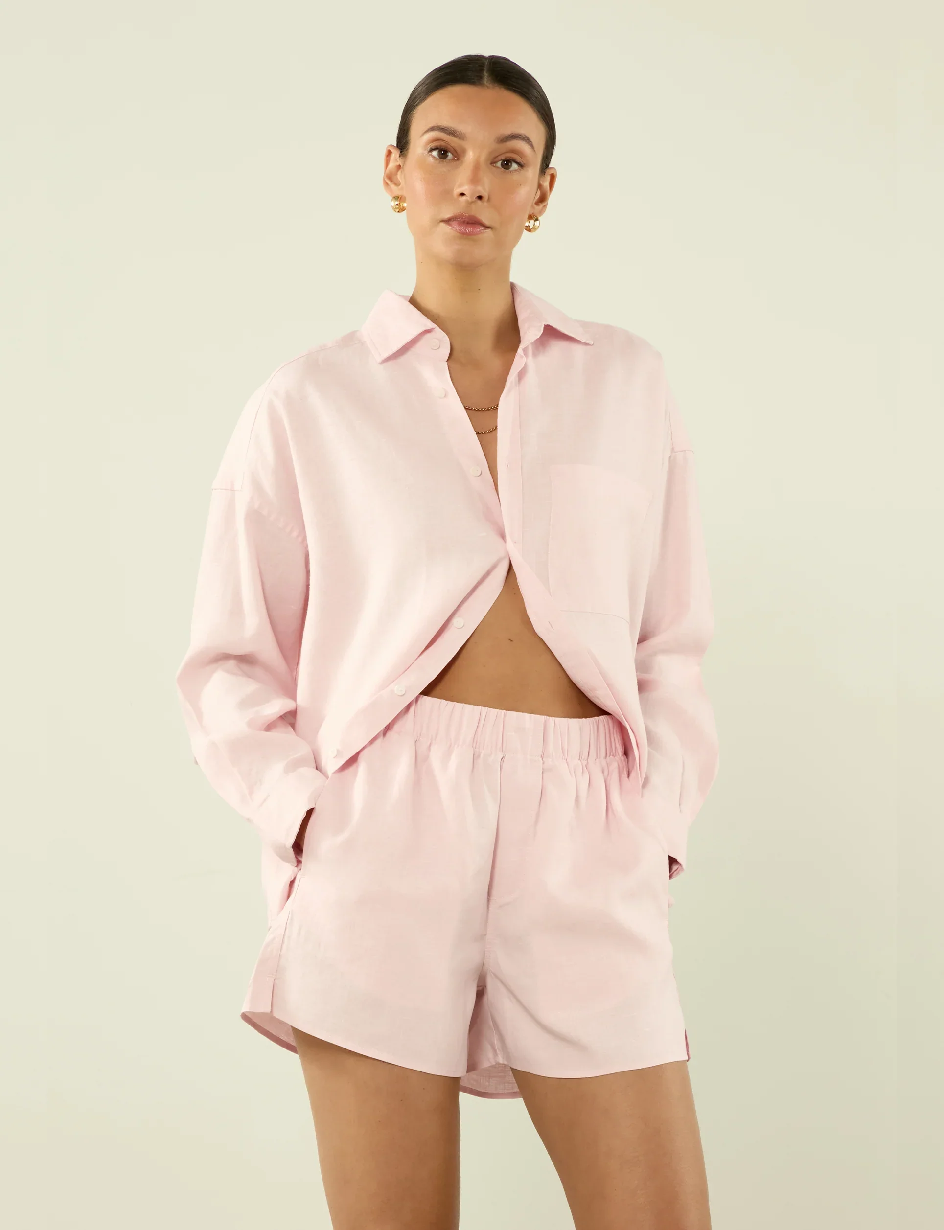 The Boxer: Hemp, Blush Pink - With Nothing Underneath