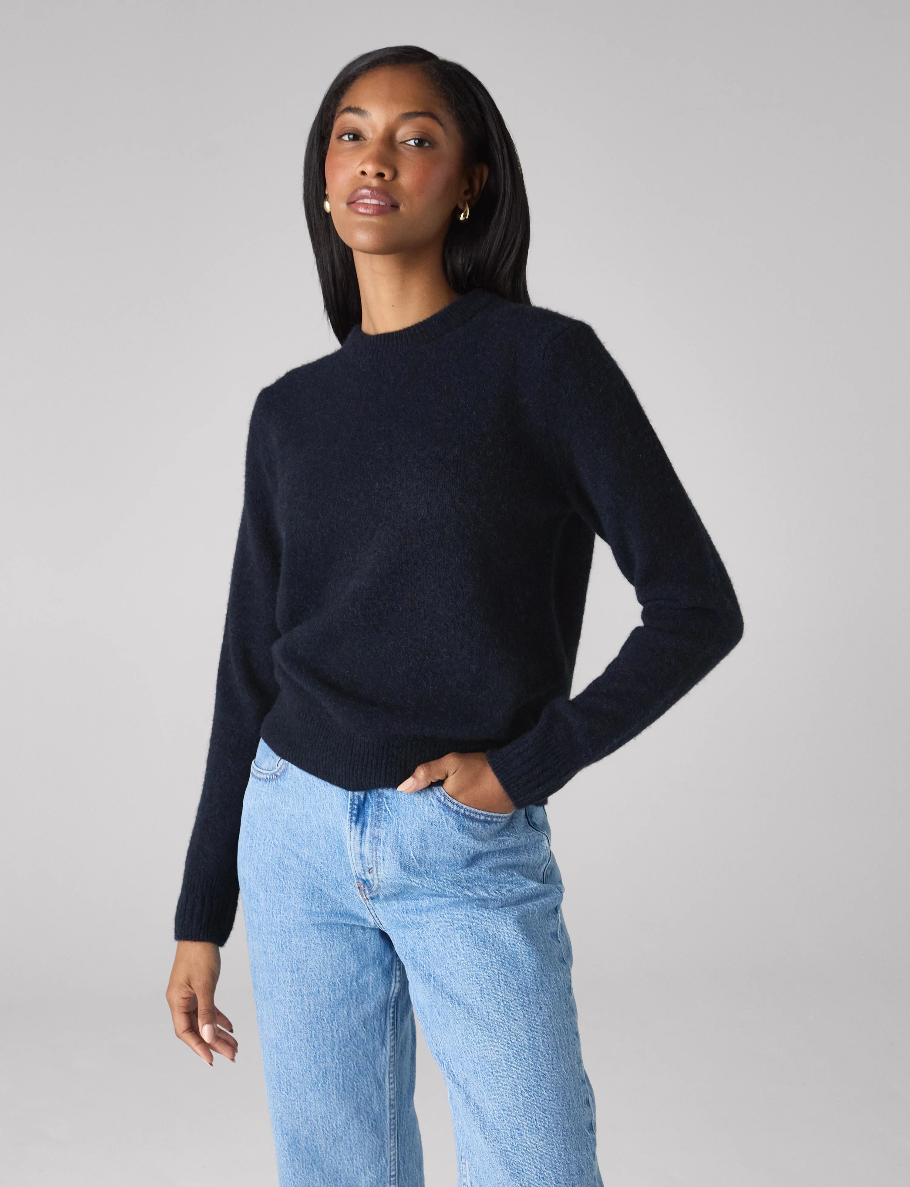 Mull Crew: Yak Wool, Navy Blue - With Nothing Underneath