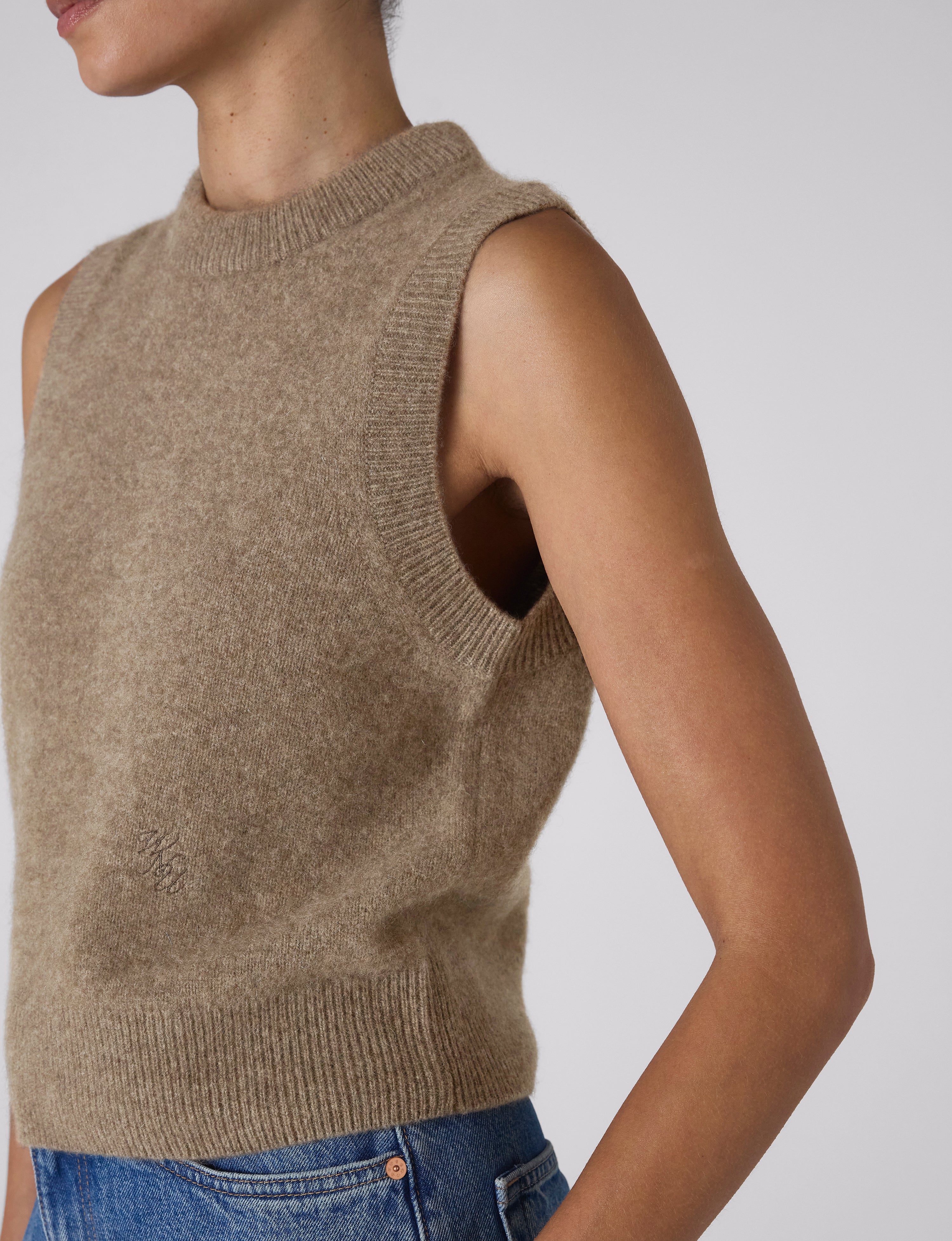 Skye Vest: Yak Wool, Coffee - With Nothing Underneath