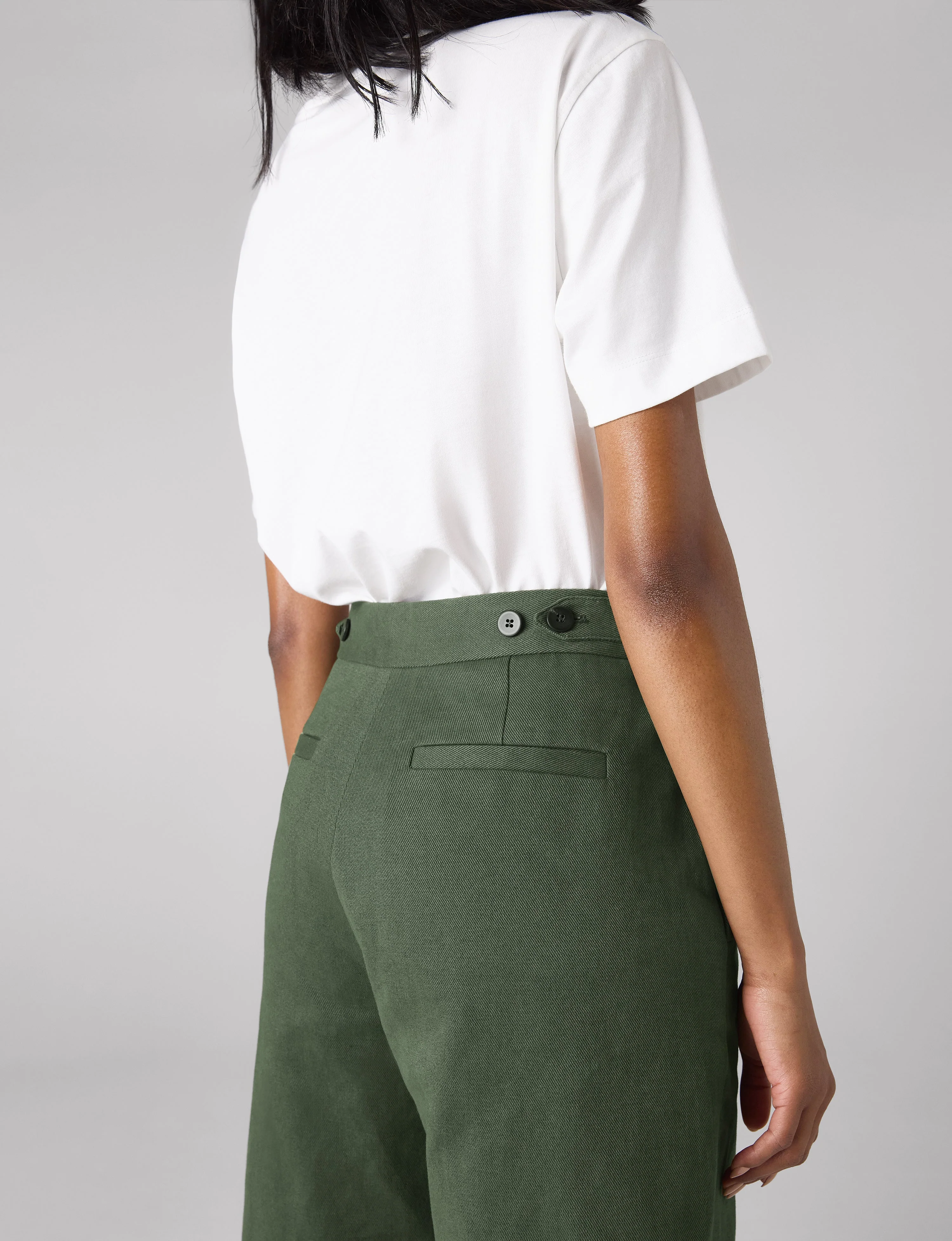 Chartwell Trouser: Cotton Twill, Khaki - With Nothing Underneath