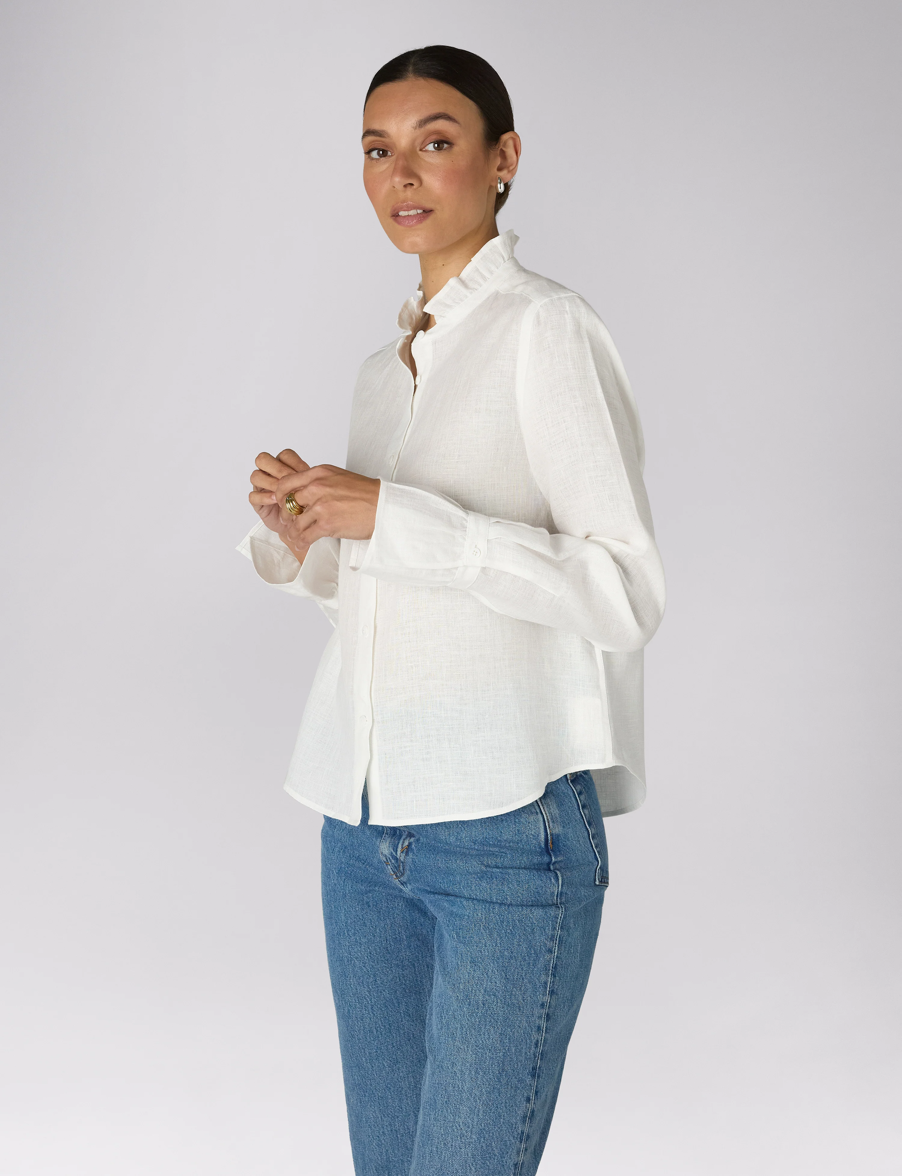 Kew Blouse: Linen, White - With Nothing Underneath