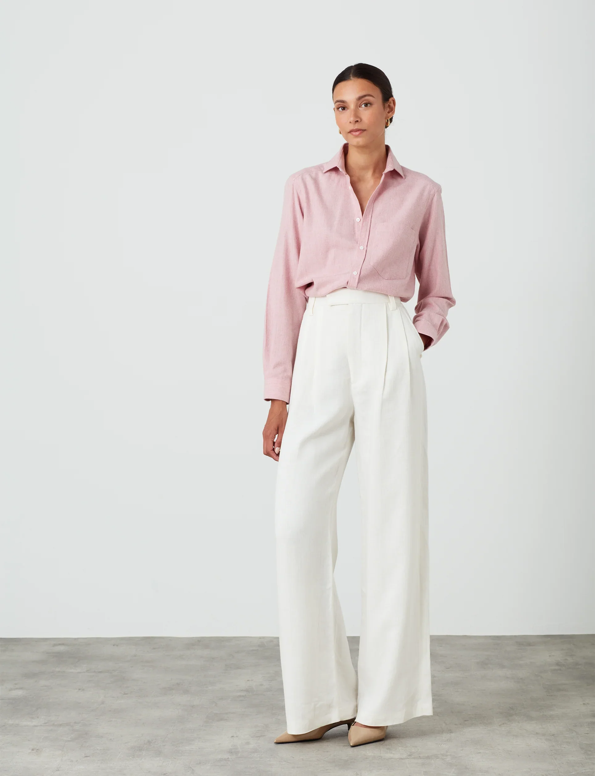 The Classic: Fine Brushed, Dusty Pink - With Nothing Underneath