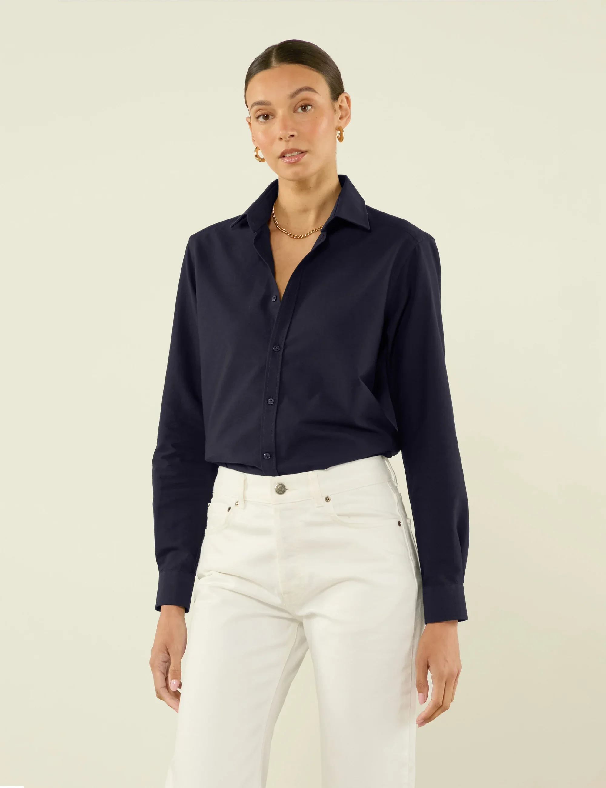 The Classic: Oxford, Navy Blue - With Nothing Underneath