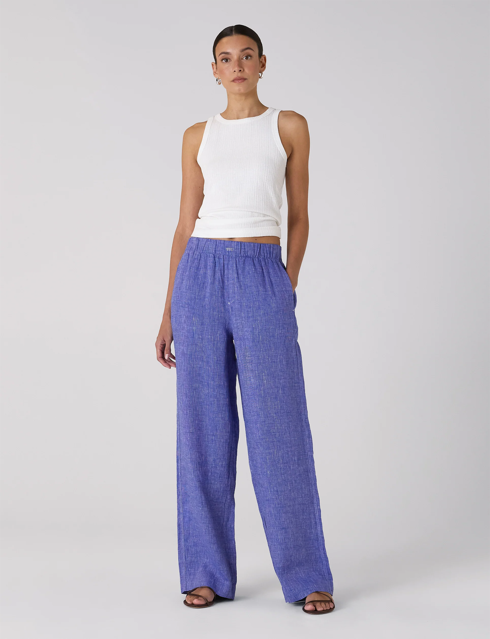 The Palazzo: Linen, Lapis Blue - With Nothing Underneath