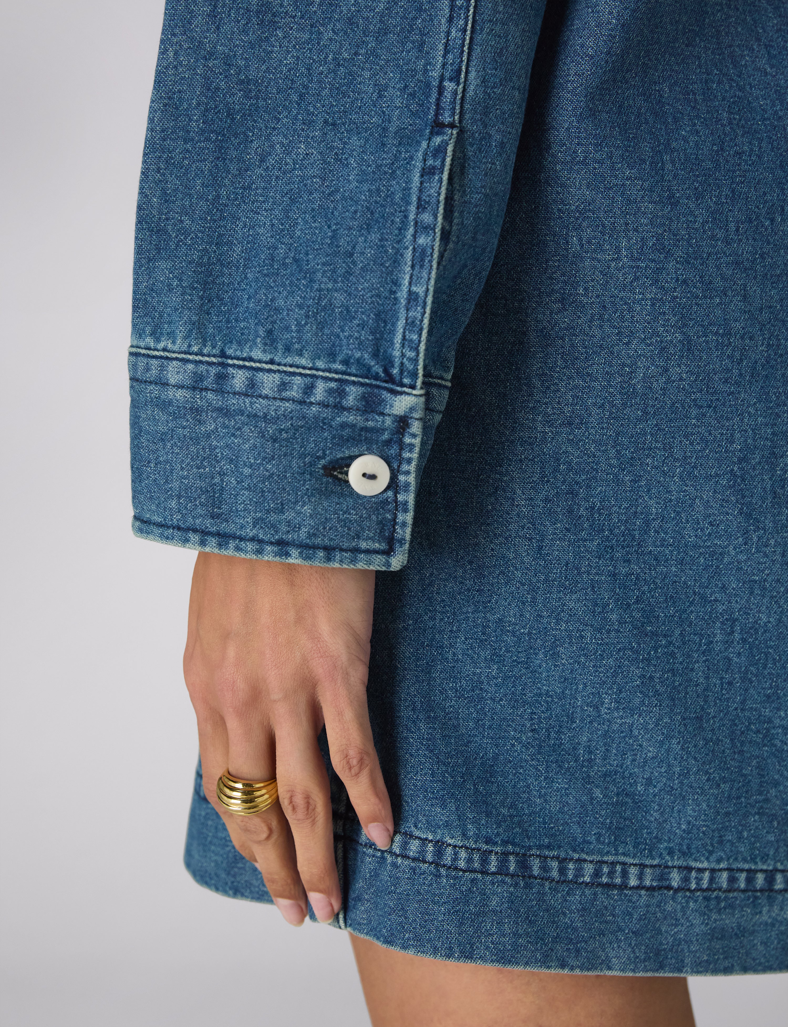 Serge Dress: Denim, Mid Blue - With Nothing Underneath