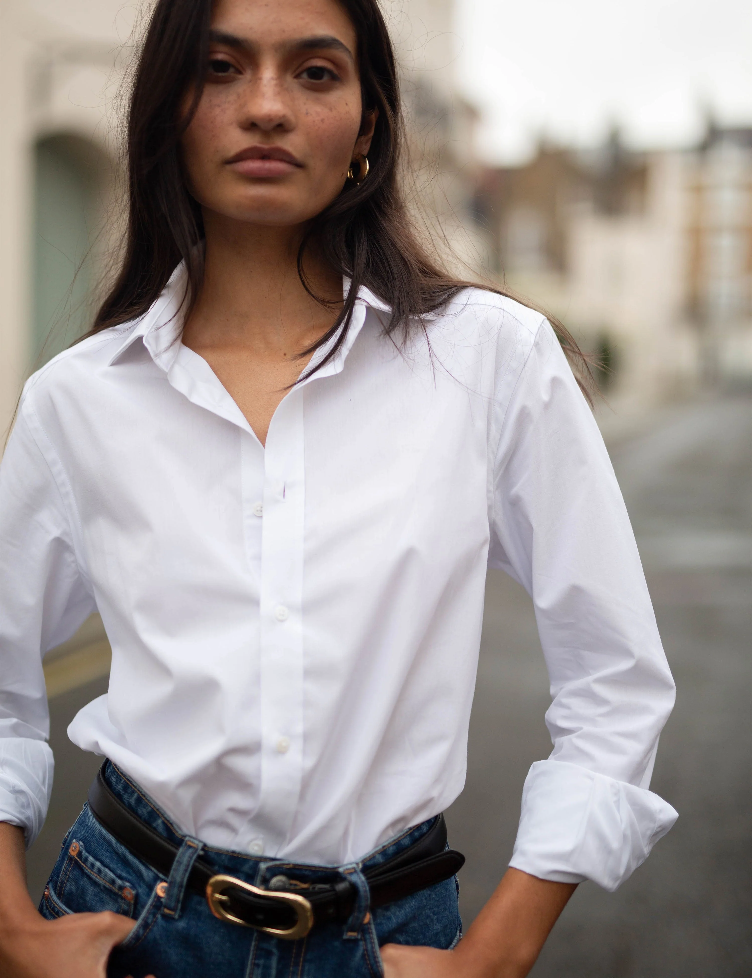 The Boyfriend: Fine Poplin, White - With Nothing Underneath