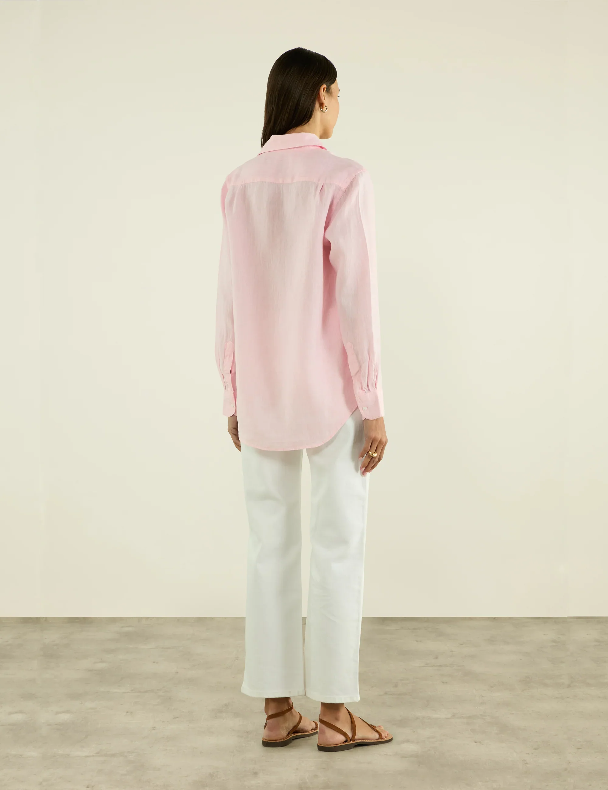 The Boyfriend: Linen, Grapefruit Pink - With Nothing Underneath