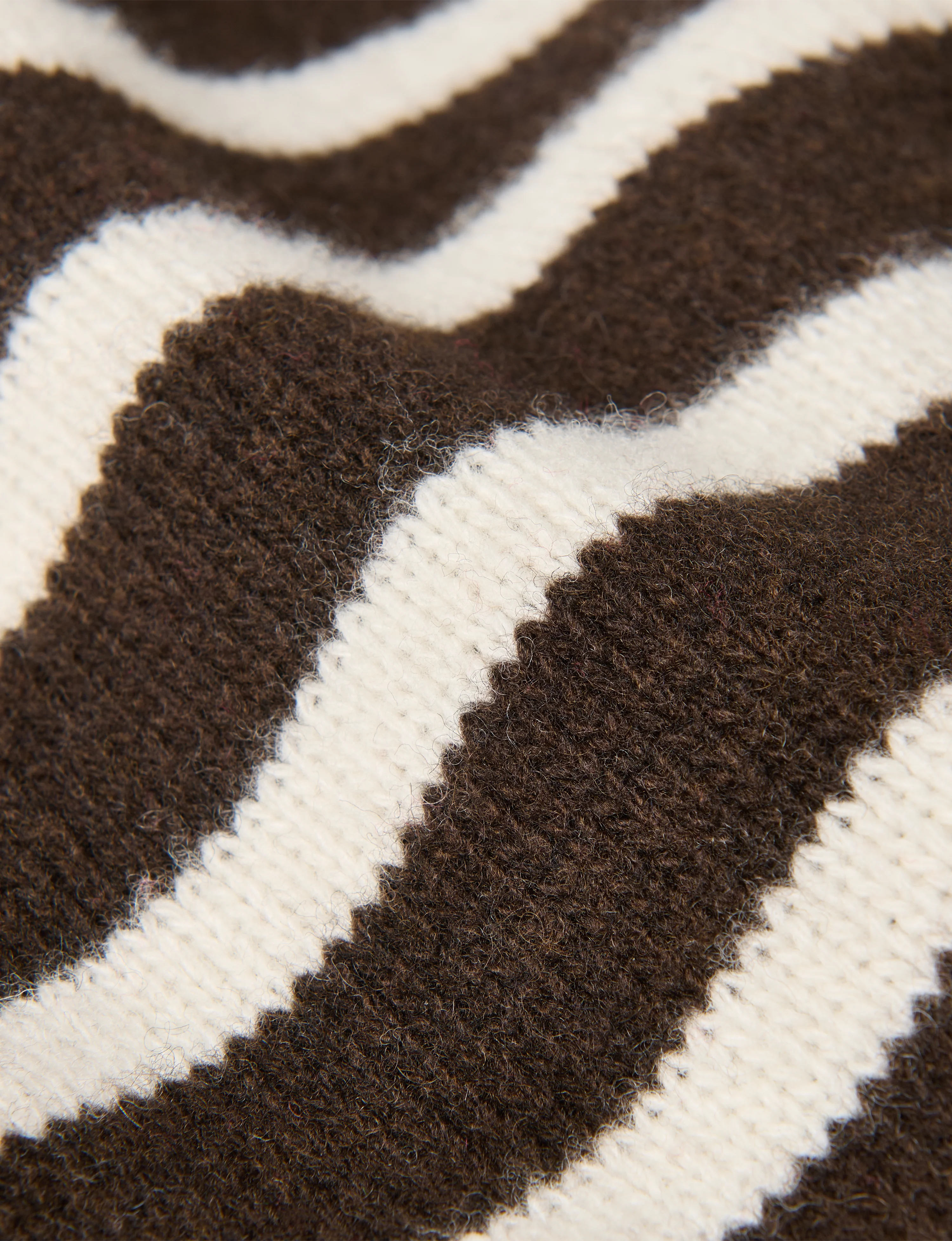Devon Jumper: Wool, Chocolate with Cream Stripes - With Nothing Underneath