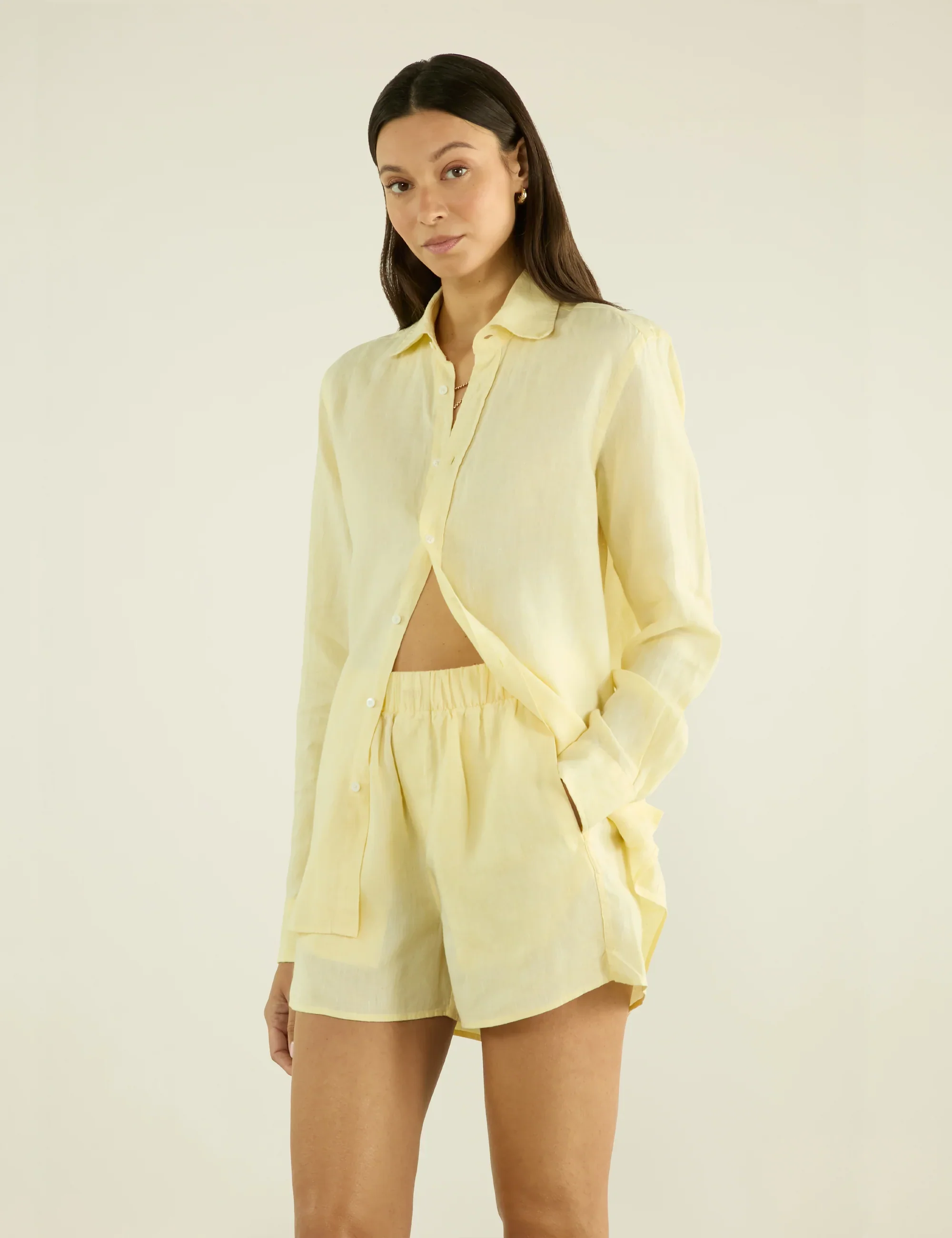 The Boxer: Linen, Lemon Yellow - With Nothing Underneath