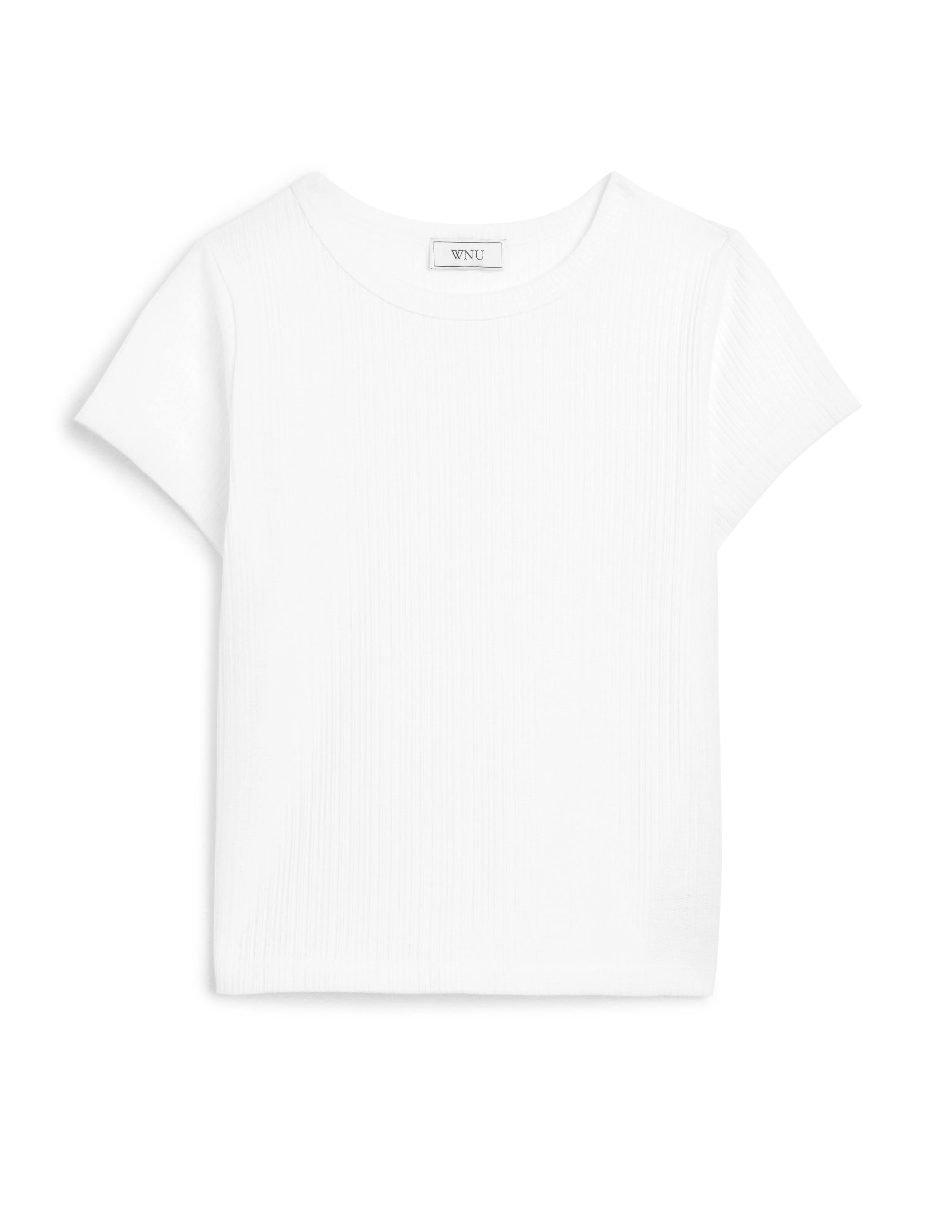 Camden Fitted T-Shirt: Cotton Textured Rib, Off-White - With Nothing Underneath