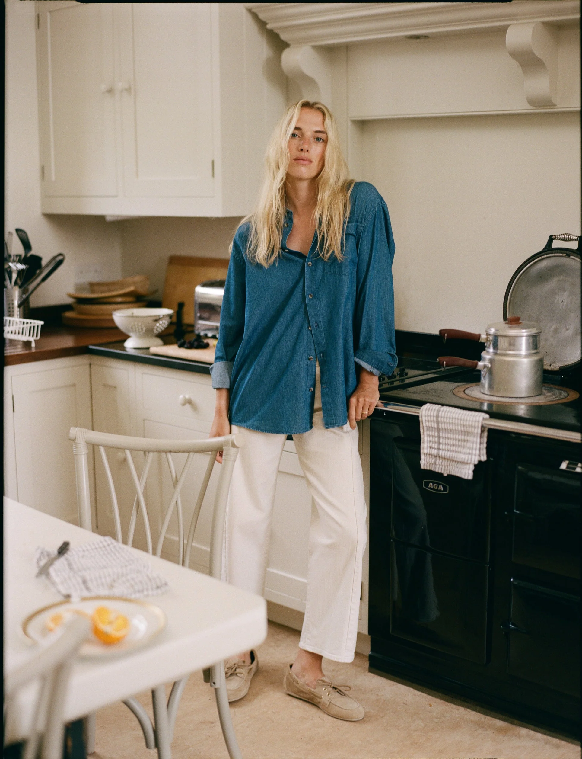 The Oversized: Chambray, Blue - With Nothing Underneath