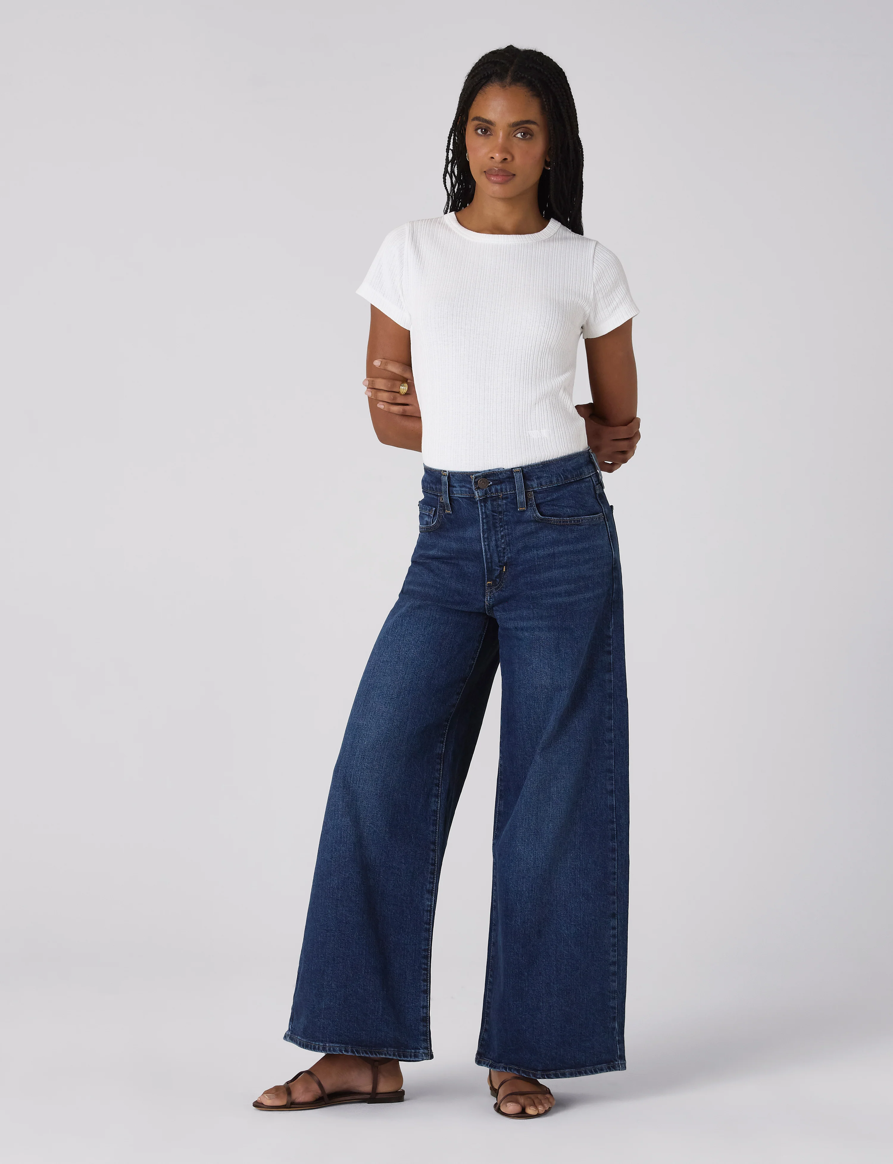 Camden Fitted T-Shirt: Cotton Textured Rib, Off-White - With Nothing Underneath