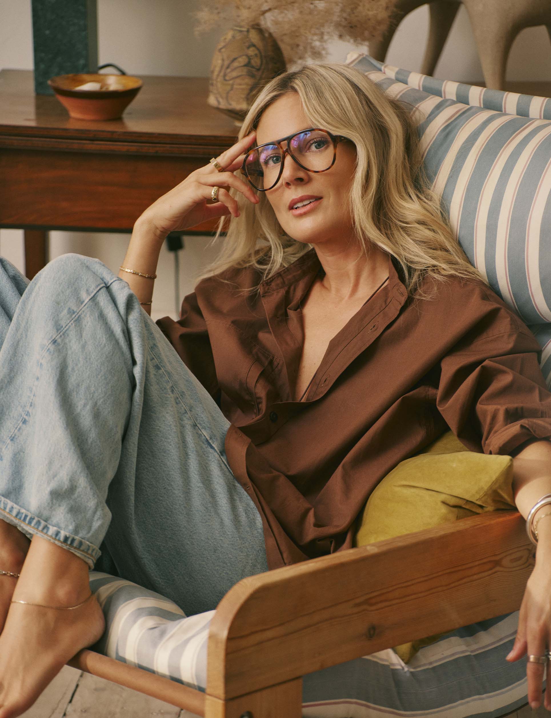 Portlligat Shirt: Fine Poplin, Mocha x Lucy Williams - With Nothing Underneath