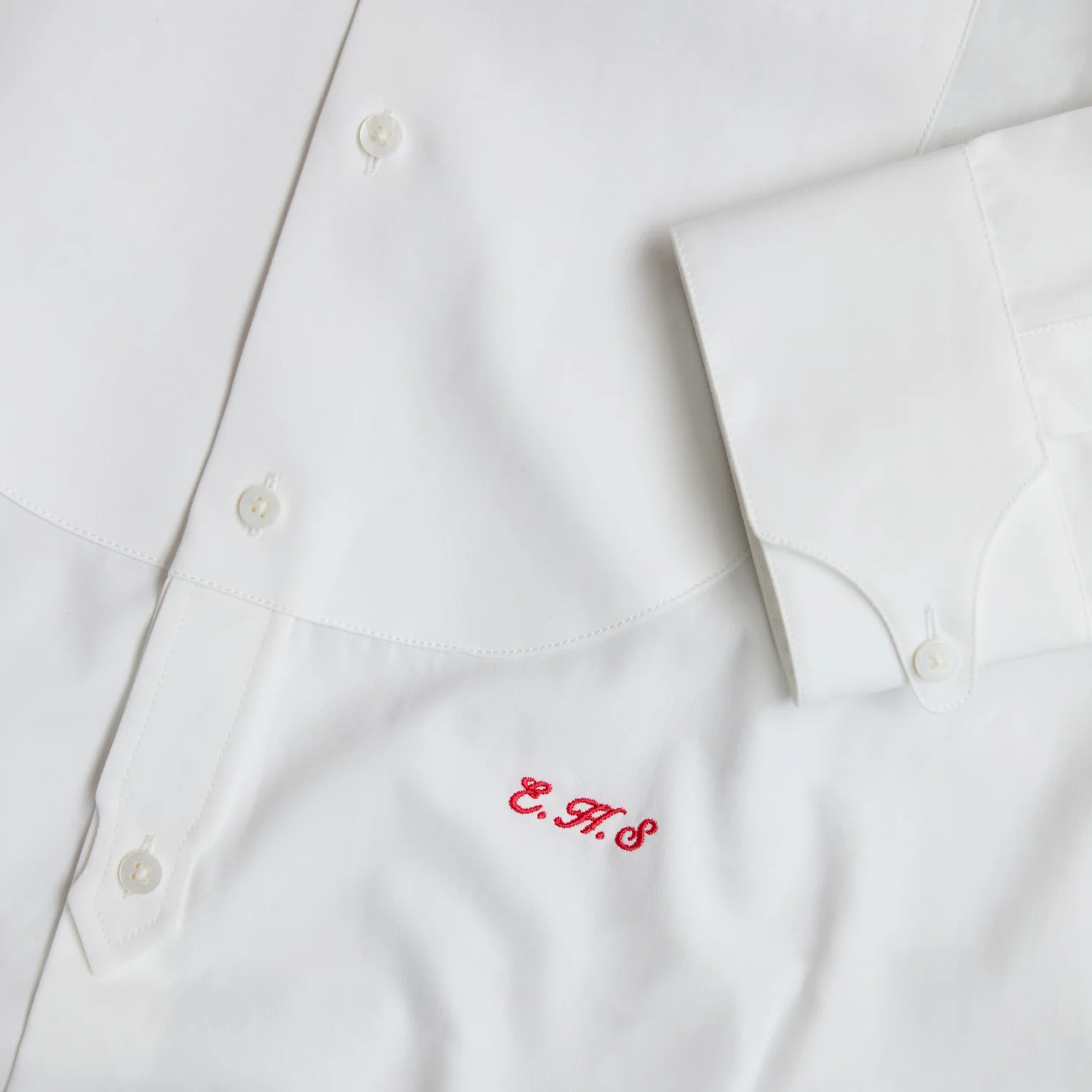 The Dress Shirt Curved Bib: Poplin, White - With Nothing Underneath