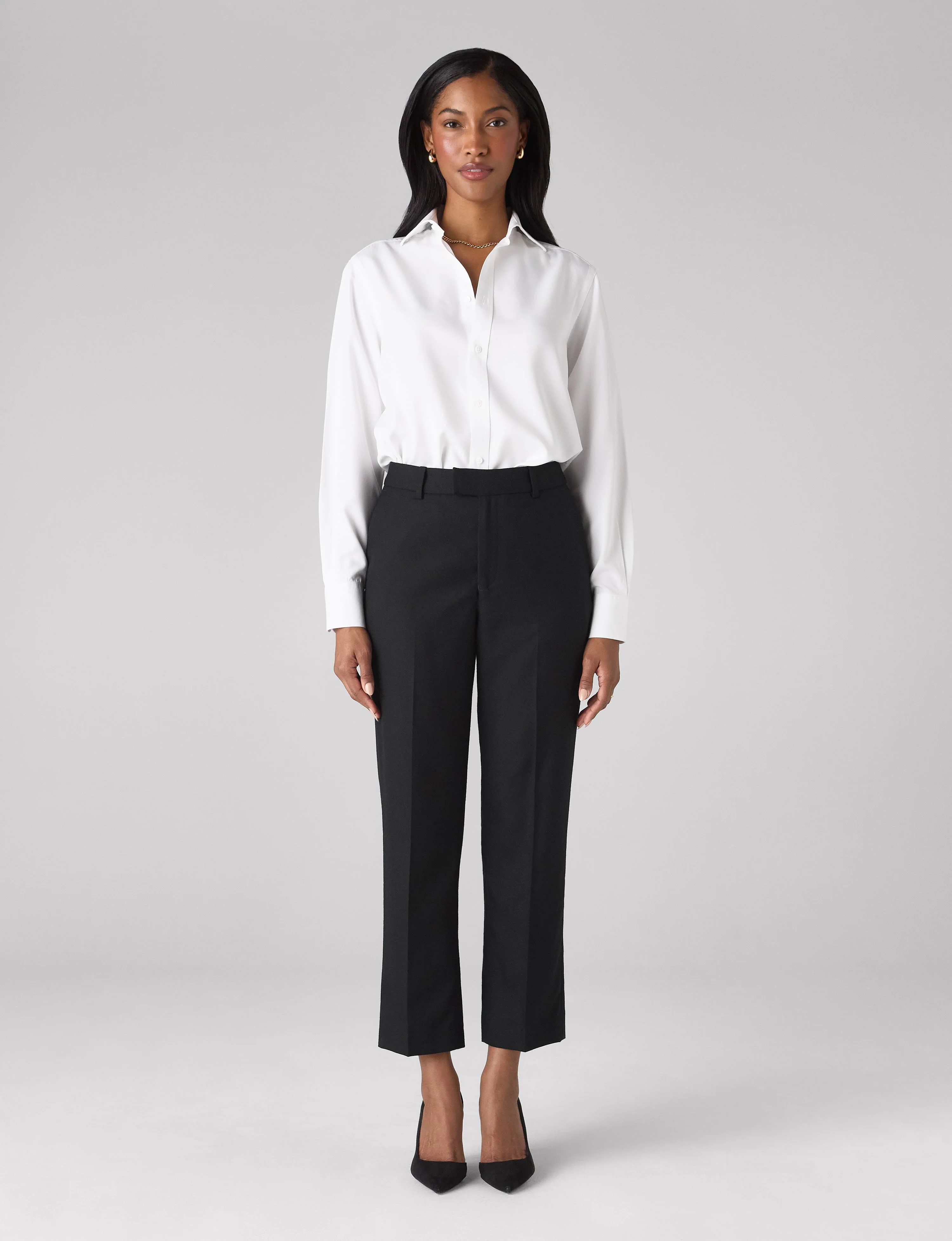 Regent Cigarette Trouser: Wool, Black - With Nothing Underneath