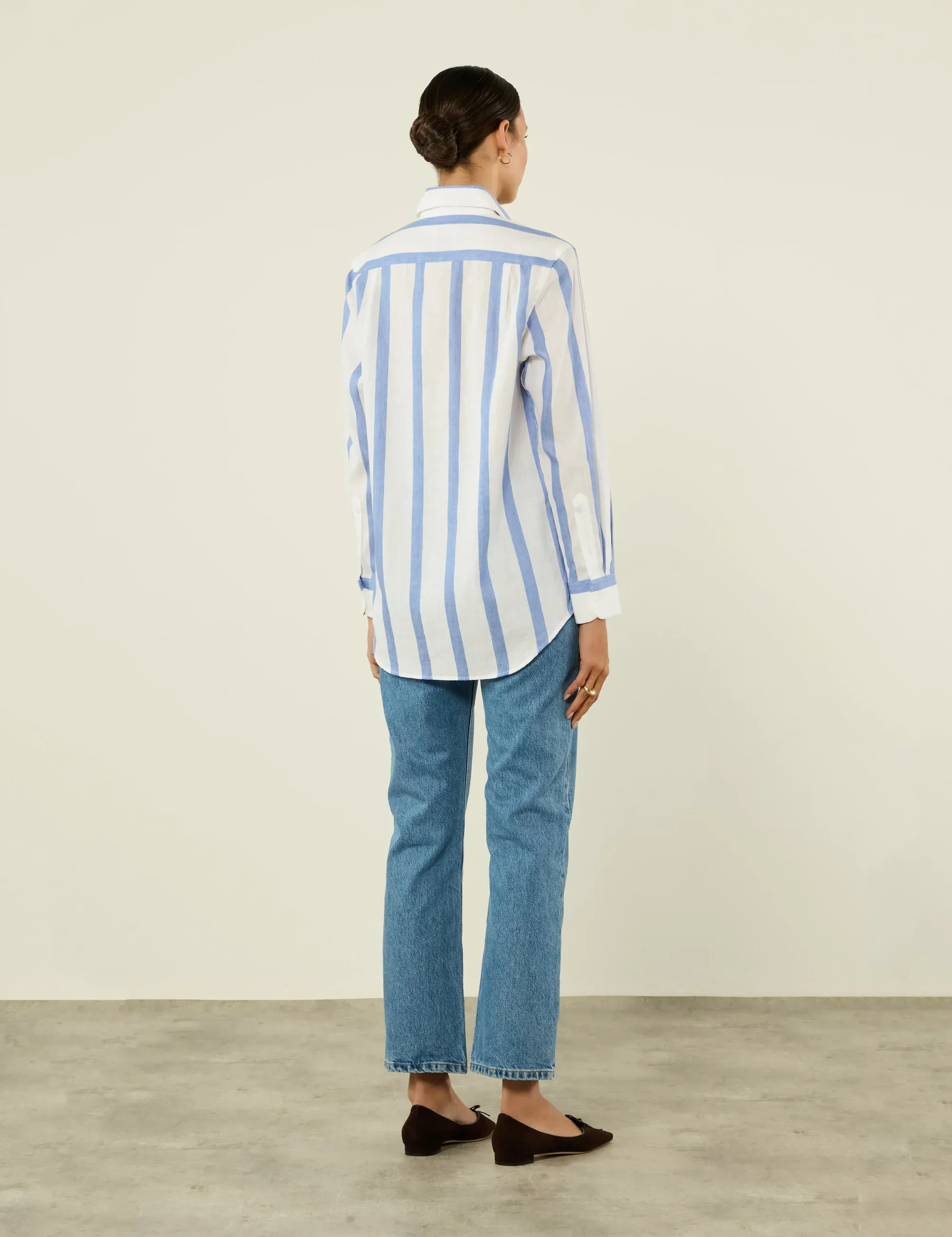 The Boyfriend: Weave, Ocean Blue Stripe - With Nothing Underneath