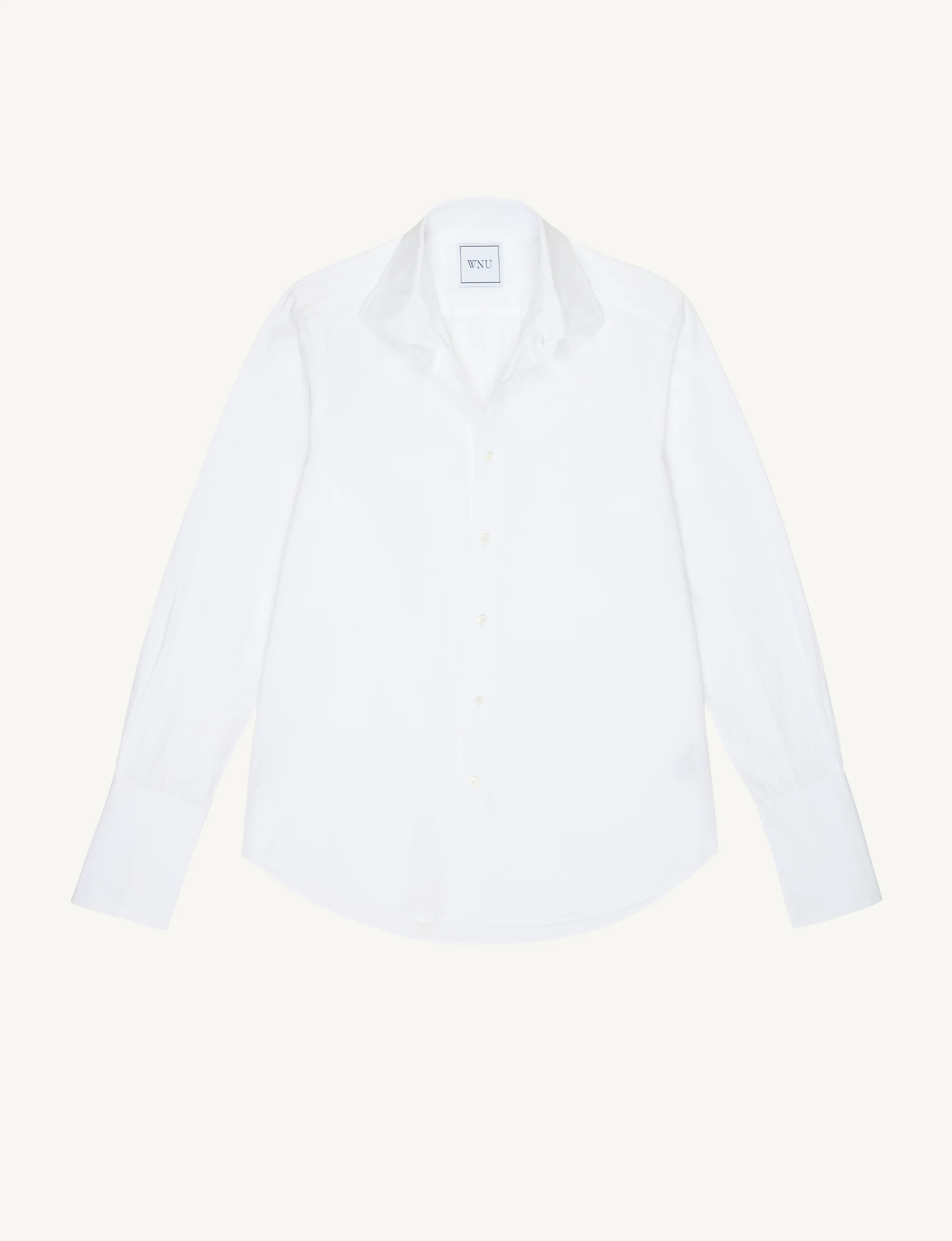 The Boyfriend Exaggerated Cuff: Fine Poplin, White - With Nothing Underneath