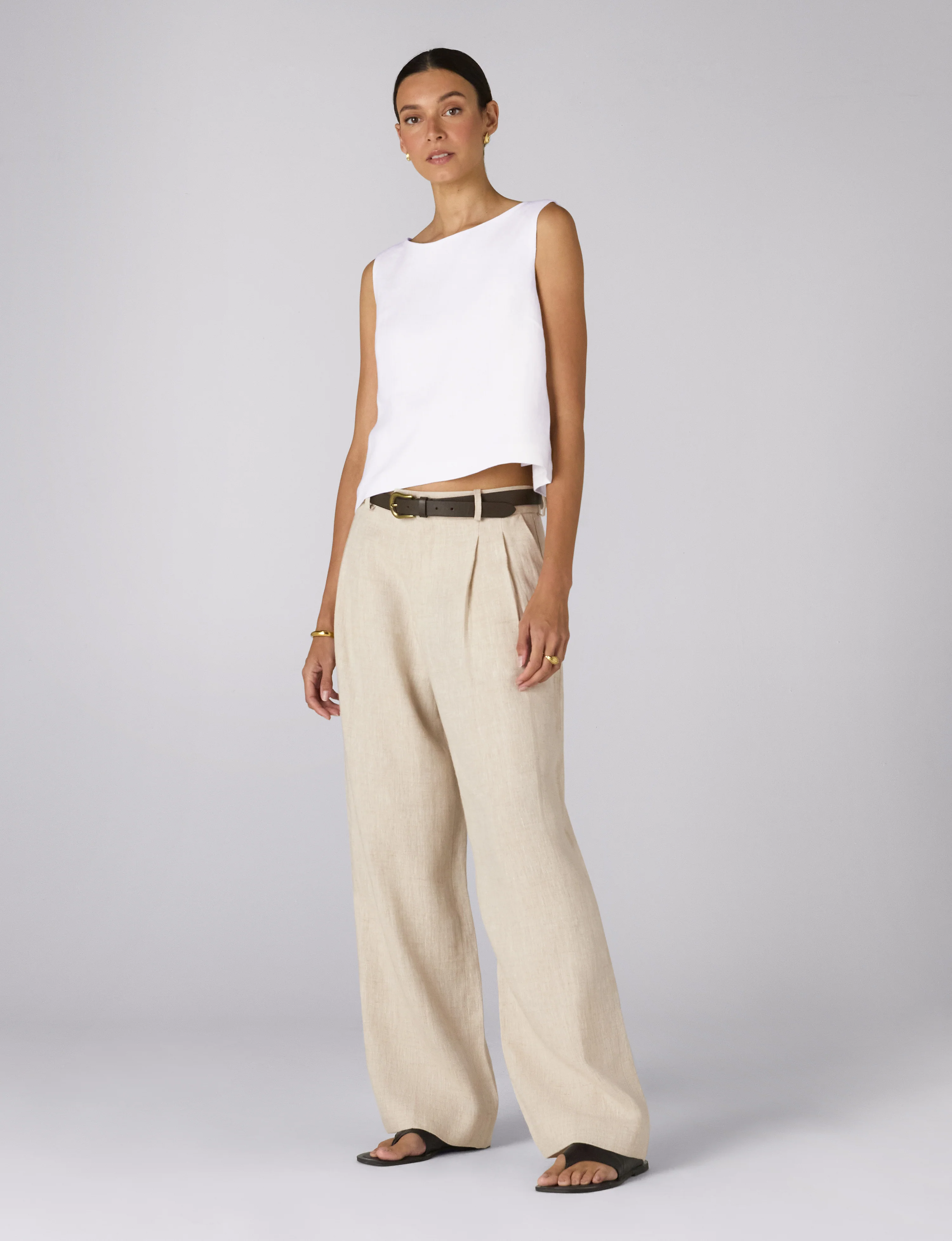 Jackie Top: Linen, White - With Nothing Underneath