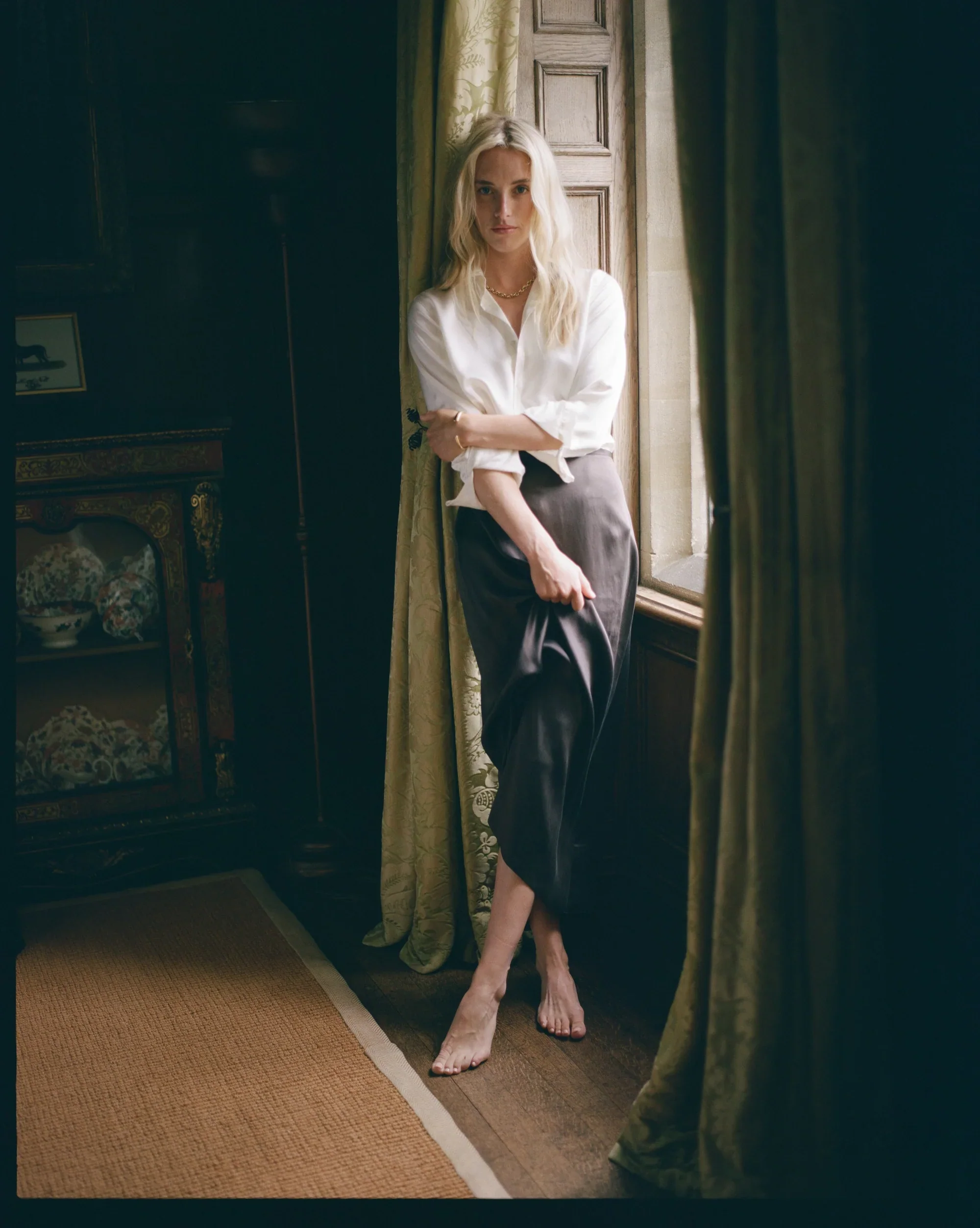 The Boyfriend: Silk Satin, Pearl - With Nothing Underneath