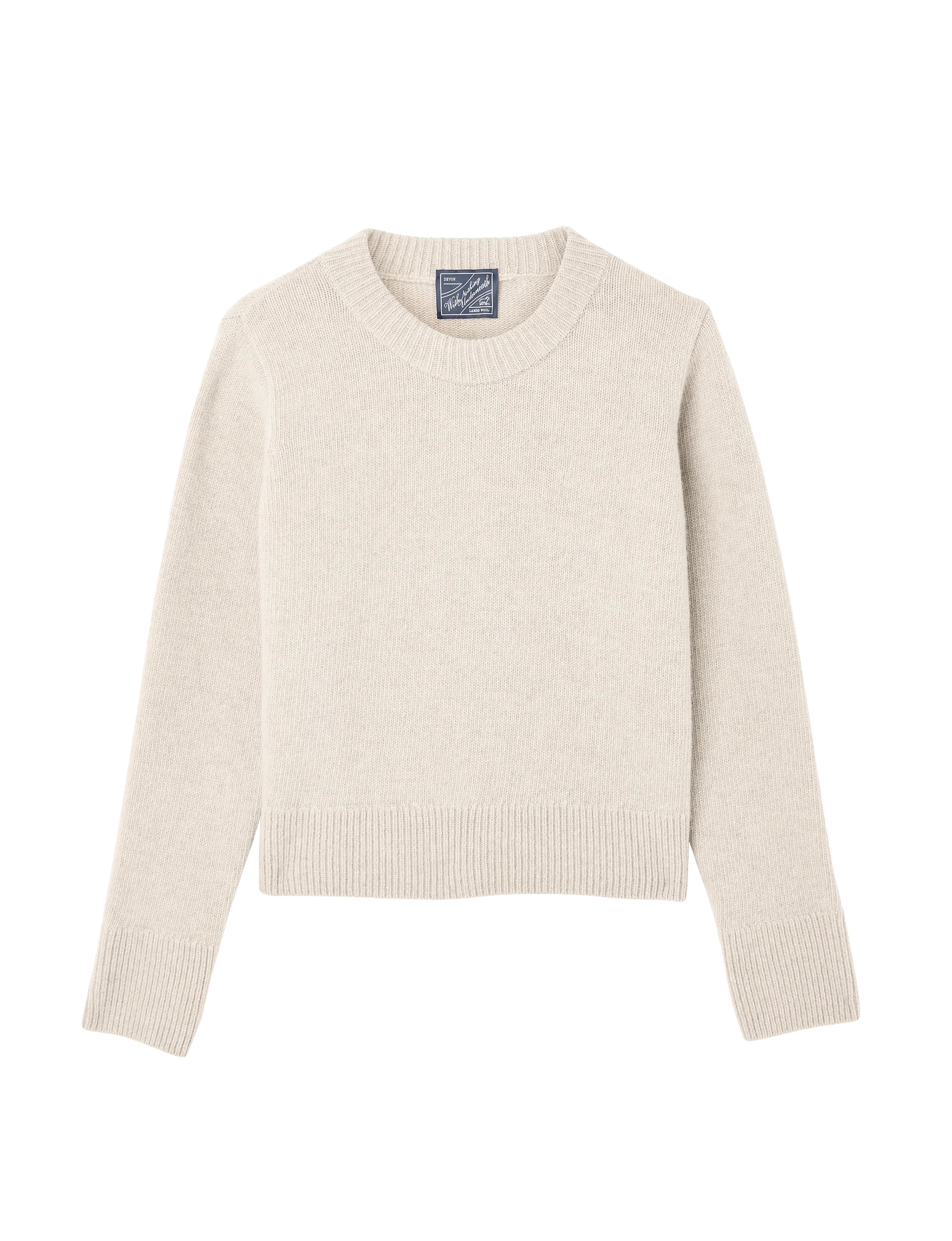 Devon Jumper: Wool, Oatmeal - With Nothing Underneath