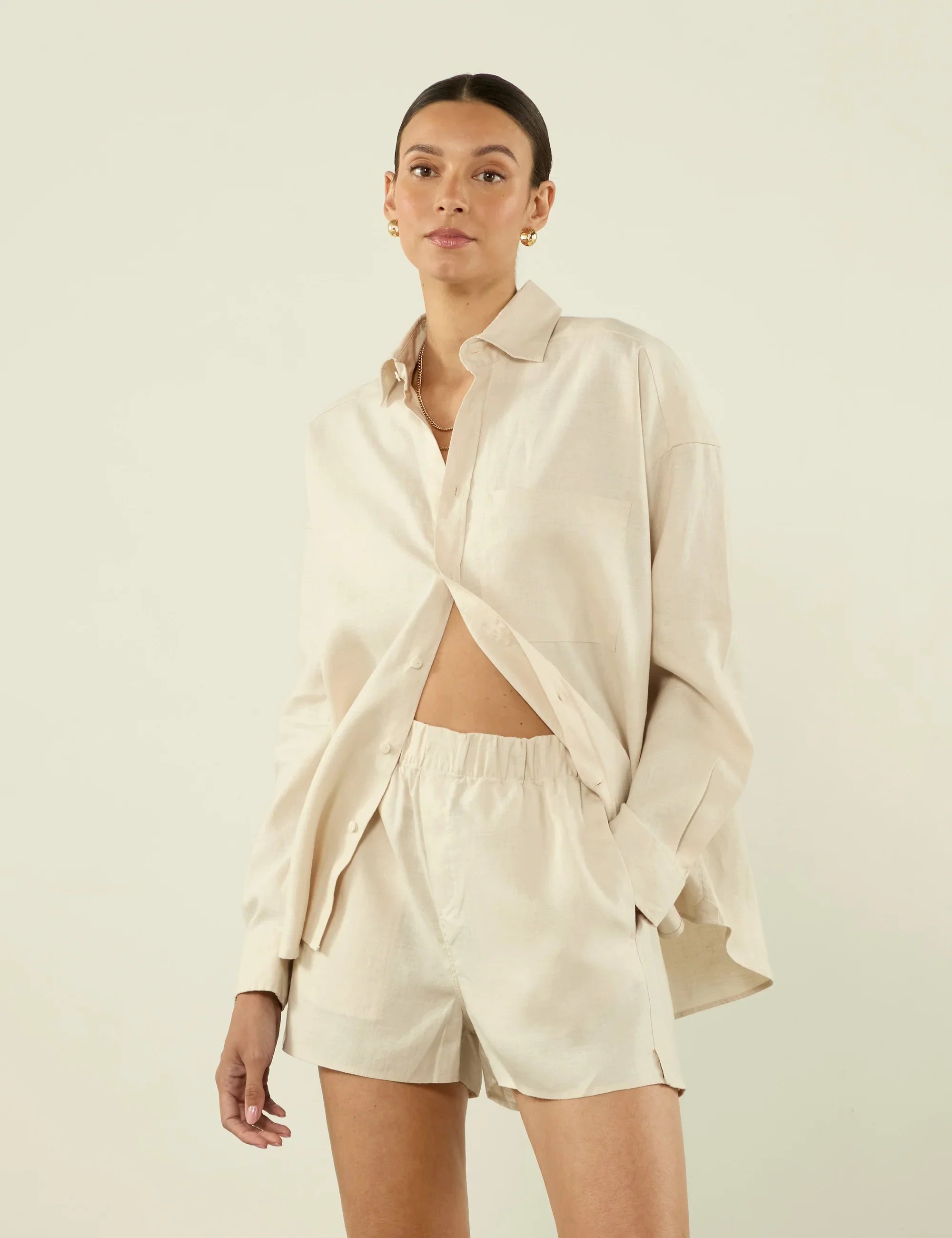 The Boxer: Hemp, Parchment - With Nothing Underneath