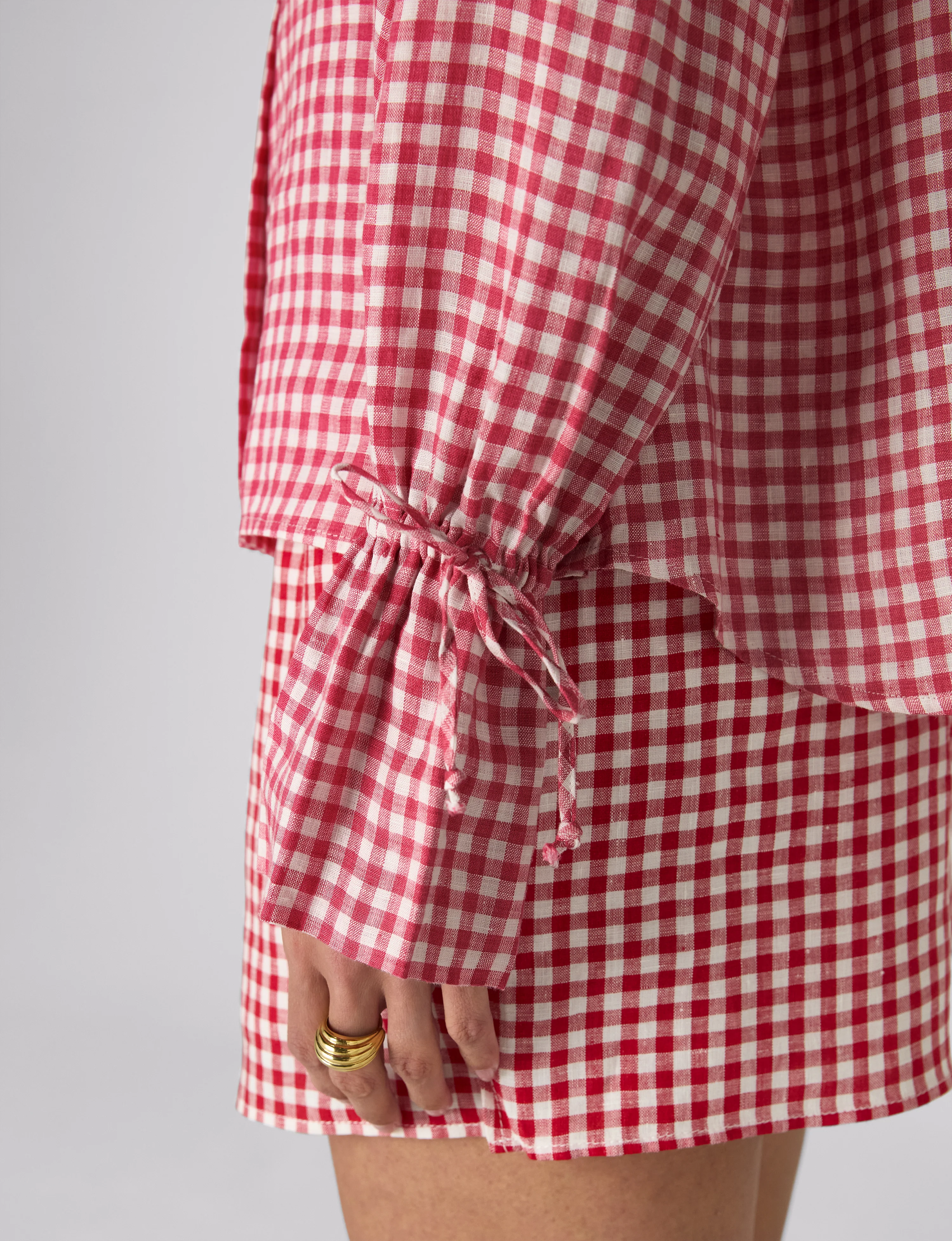 Rye Blouse: Linen, Post Box Red Gingham - With Nothing Underneath