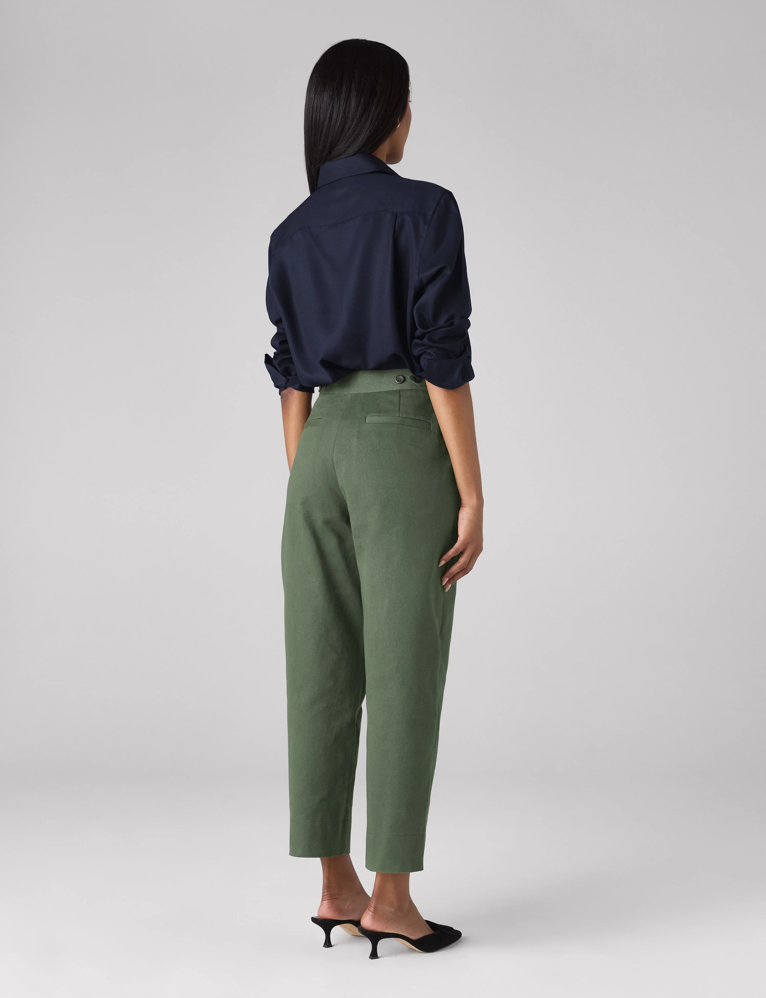 Chartwell Trouser: Cotton Twill, Khaki - With Nothing Underneath